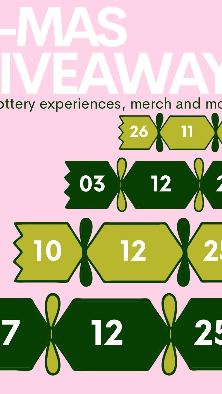 ✨The 12 Glaze of Christmas Giveaway ✨
✨Our fourth and final part of the Christmas Crackers giveaway, and the biggest one yet!✨
Win a handmade and local prize bundle including:
2 handmade pottery mugs
4 x 2026 tickets
£30 COR voucher
Pottery at home air dry clay kit
4 x Wiper and True brewery tour tickets
@slowsunday.studio print
How to enter this Christmas giveaway:
Follow us
Follow @slowsunday.studio
Tag as many friends as you like (each comment counts as a new entry)
Share this post
Winner announced 12pm Xmas eve!!
✨Perfect for lovers of handmade pottery, local art, craft gifts, and brewery tours ✨