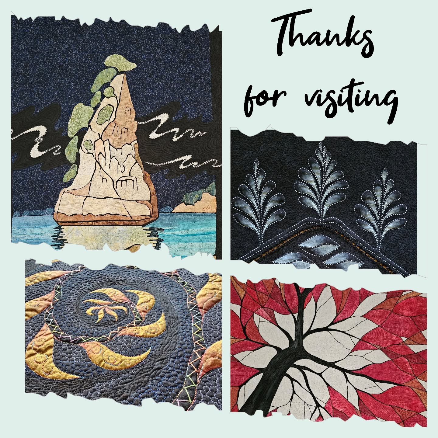 A really big thank you to all who visited my studio for the @bopopenstudios. I loved the curiosity about, the interest in and conversations around Textile art( and life in general 😊)... and that some of you took a piece of my creativity home.
Also a big thank you to the organisers!
#artistatwork #bopopenstudiosnov2025 #bopopenstudios #openstudios #textileartist #artquilter #textileartexhibition #mixedmediatextileartist #artquilts #textileart #landscapeartquilts #fabricart #fabriccollage #inspiredbycoast #inspiredbynature #inspiredbytrees #slowstitching #stitchedart #stitchasmarkmaking #markmakingwithstitch