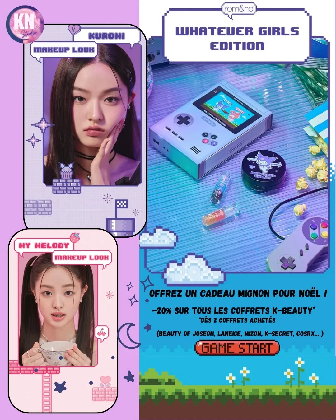 💝🛍️ Offre de Noël ❄️🎄
Jusqu'à -30% sur nos produits
&
-20% sur nos coffrets K-Beauty*
*Dès 2 coffrets achetés
La réduction se fait automatiquement dans votre panier ! 🛒
Le coffret présenté :
ROMAND - Whatever Girls Edition - Make up Set
Ref : 202772
#kbeauty #christmastime #romand #whatevergirls