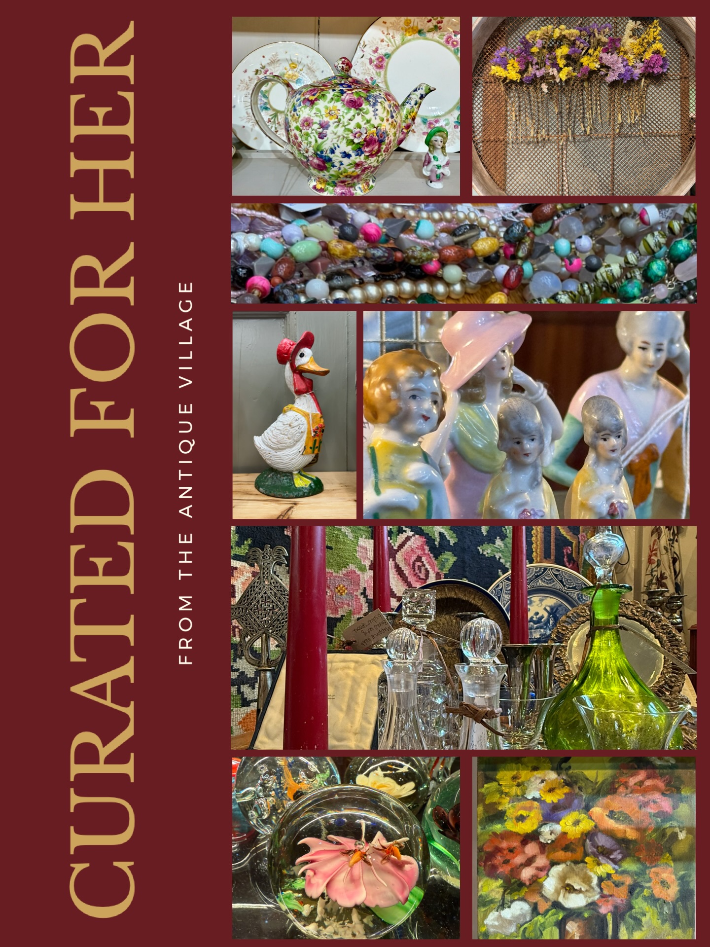 Gifts curated for her ✨
If you’re still searching for something truly special, our dealers have carefully curated a beautiful colourful selection of gifts she’ll treasure. From timeless antiques to decorative pieces, artwork and unique vintage finds. Wander the Antique Village and discover thoughtful, one-of-a-kind gifts that feel personal, meaningful and made to be loved — the perfect way to make her Christmas extra special. 🎄✨
www.theantiquevillage.co.uk
#theantiquevillage #AntiquesAndVintage
#ChristmasGifts #giftsforher #ladies #womensgifts #floralhome #floral #antiquepictures #vintagetreasurez
#ShopLocal #IndependentRetail
#AntiqueLovers #art #homesweethome#theantiquevillage