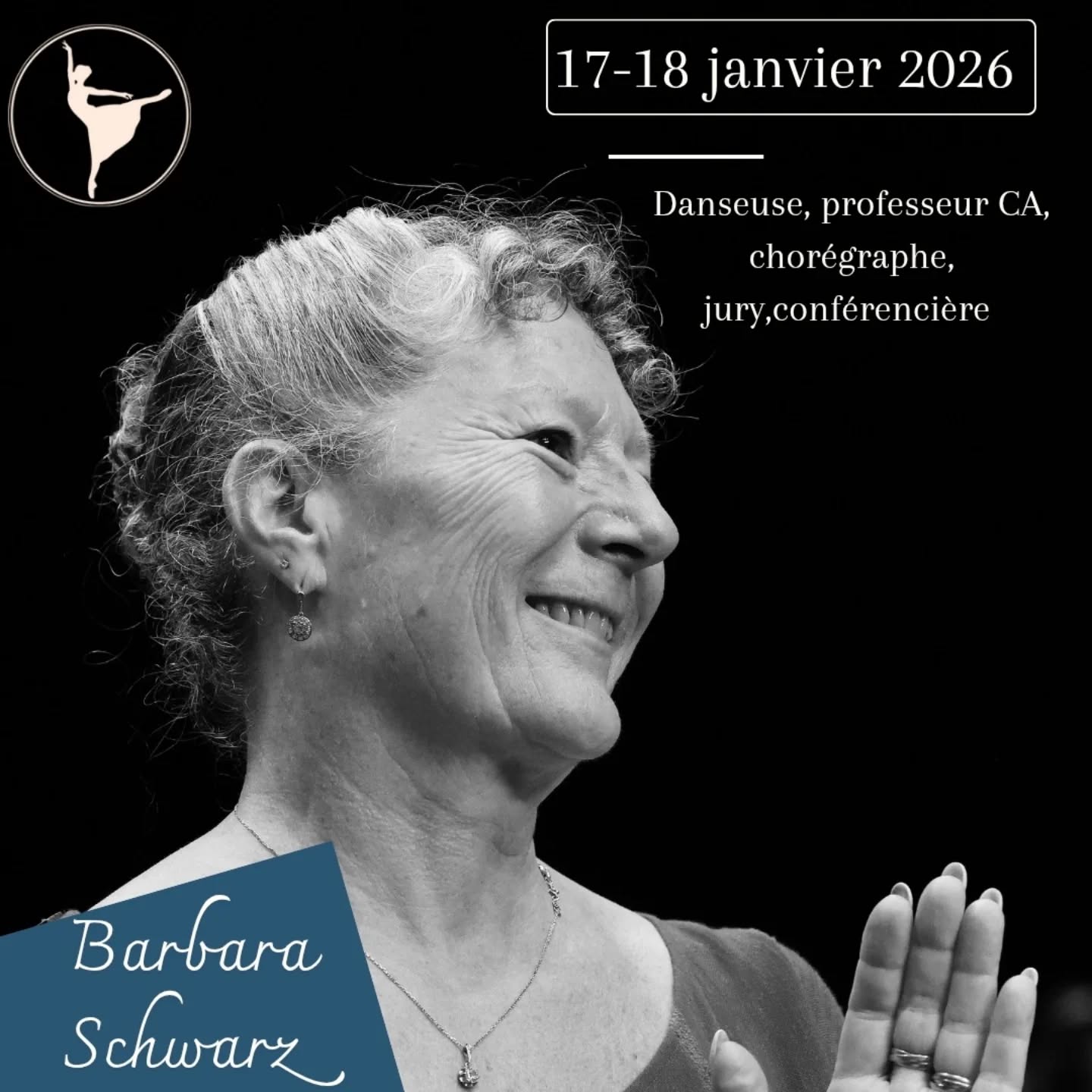 ✨Nous avons le plaisir de vous annoncer notre prochain stage de danse classique avec la fabuleuse Barbara Schwarz!✨
🌸Nouveau !
Préparez-vous à plonger dans l'univers envoûtant du ballet classique et à enrichir vos connaissances grâce à une conférence sur le célèbre ballet Giselle, suivie d'un cours de répertoire autour de ce ballet en niveau avancé.
🗓️Les 17 et 18 janvier 2026
✨Samedi 17 janvier: 14h-15h30 cours niveau moyen / 15h45-17h15 cours niveau avancé
✨Dimanche 18 janvier: 10h-11h30 cours niveau moyen / 11h30-12h30 conférence Giselle / 13h30-15h répertoire niveau avancé (possibilité de manger sur place entre la conférence et ce niveau, prévoir son repas)
🌸Conférence sur Giselle : Histoire et contexte du ballet, analyse des personnages etc...
🩰Nous avons l'honneur d'accueillir Barbara Schwarz, danseuse au ballet du Rhin, au Grand Théâtre de Bordeaux, au théâtre du Capitole de Toulouse, formatrice au Diplôme d'Etat, au CNN Malandin Biarritz et au Capitole, chorégraphe et jury au concours CND, professeur, conférencière et jury EAT...
🩰Elle partagera son expérience et son expertise durant ce stage. Une occasion unique!
📝Inscriptions sur notre page HelloAsso (lien en bio)
✨Nous espérons vous voir nombreux pour cet événement enrichissant et inspirant.
🩰La conférence est ouverte à toutes et tous les passionné.e.s de danse! (adhésion obligatoire)
Dansons!
Merci @barbara.schwarz47 🩰💕
avec @marie_girard_inspiration_mg
#eysinesmaville #eysines #eysinesculture #danse #danseclassique #stagededanseclassique #lacinquiemearabesque #ballettodanceshop #bordeaux #bordeauxmaville #bordeauxmetropole #merignac #merignacmaville #Blanquefort #lebouscat #bruges #saintmedardenjalles #bassindarcachon #audengemaville #audenge #ballet