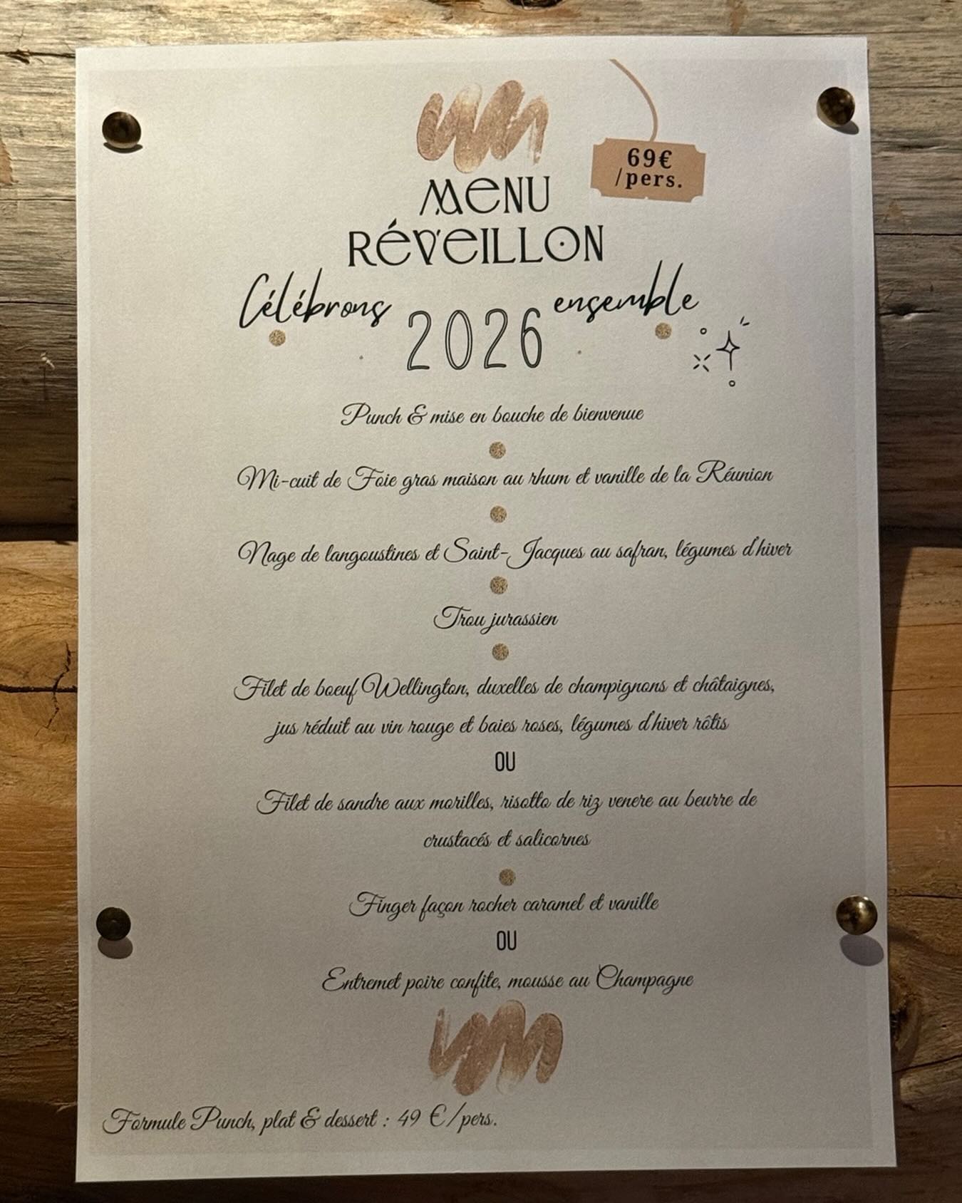 L’équipe de la taverne comtoise de Morbier vous propose son menu de fin d’année, Merci de bien vouloir réserver !…