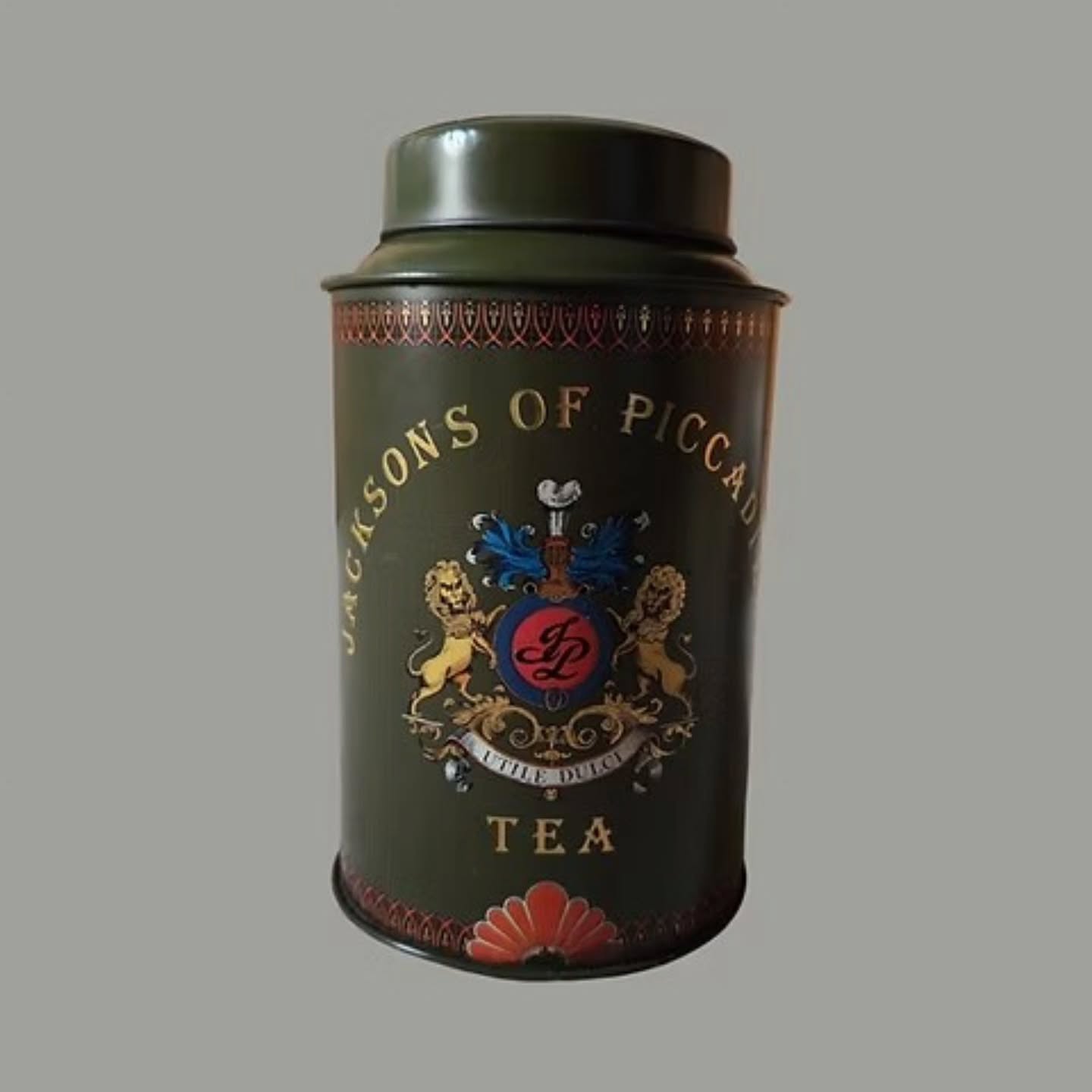 https://www.objetdart-stuff.co.uk/product-page/vintage-jacksons-of-piccadilly-tea-tin-deep-green-with-heraldic-crest #stufftoyouandme