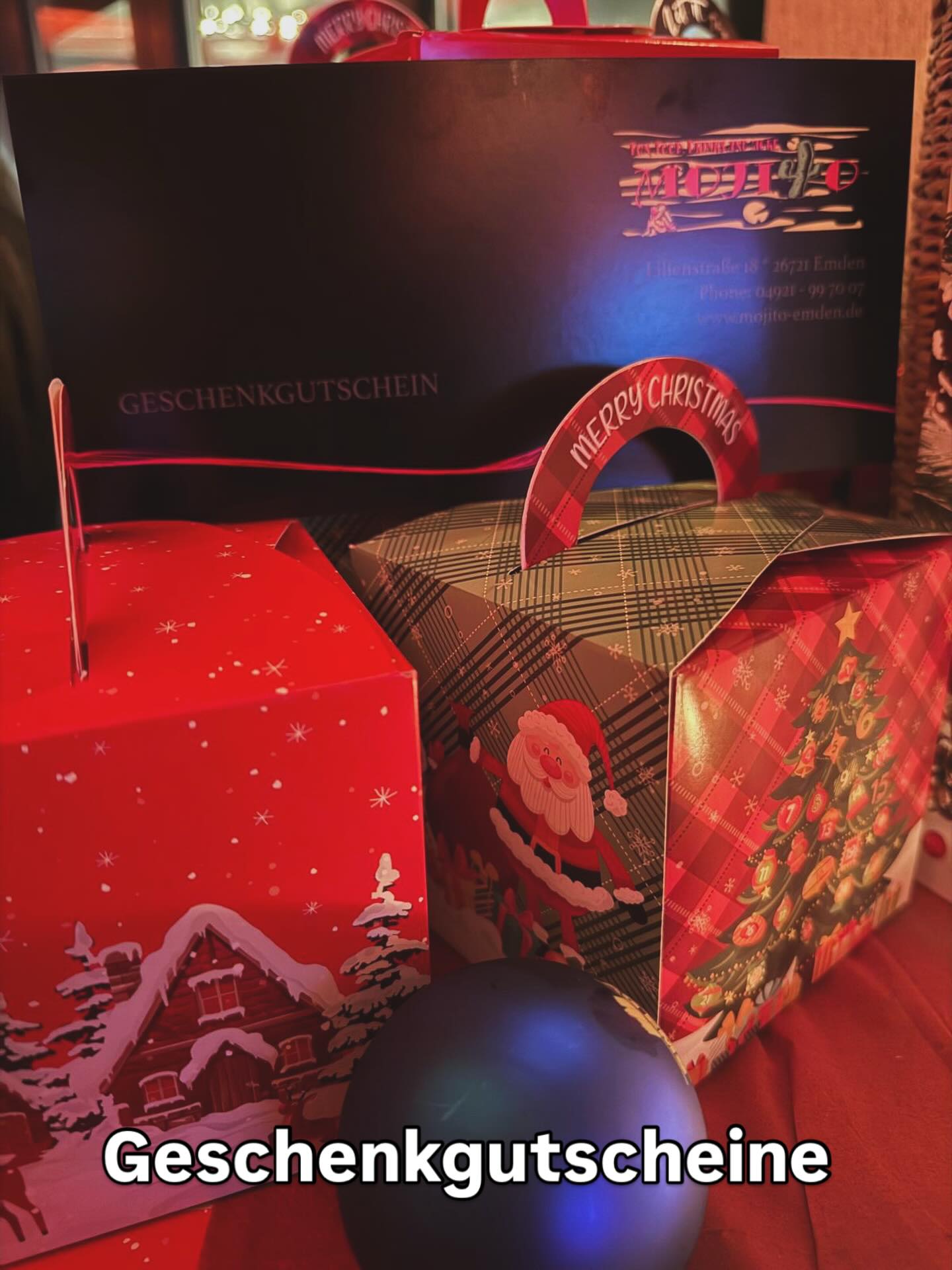 🎄🎁 Alle Jahre wieder:
„Was soll ich schenken?“
Socken? Bitte nicht.
Kerzen? Hat jeder.
Schenk lieber etwas, das man zusammen genießen kann –
denn Zeit ist nicht eintauschbar.
Mit einem Mojito-Gutschein verschenkst du nicht nur gute Drinks und schmackhaftes Essen, sondern auch unvergessliche Erlebnisse.
Perfekt für Lieblingsmenschen, Freund:innen oder einfach in der Familie.
👉 Komm direkt zu uns ins Mojito Emden an die Bar
oder bestell easy online unter www.mojito-emden.de
ausdrucken, verschenken, durchstarten.
Kein Umtauschen. Kein Staubfänger.
Nur gute Zeiten. 🍹✨#emden #geschenkgutschein #emdenostfriesland #mojitoemden