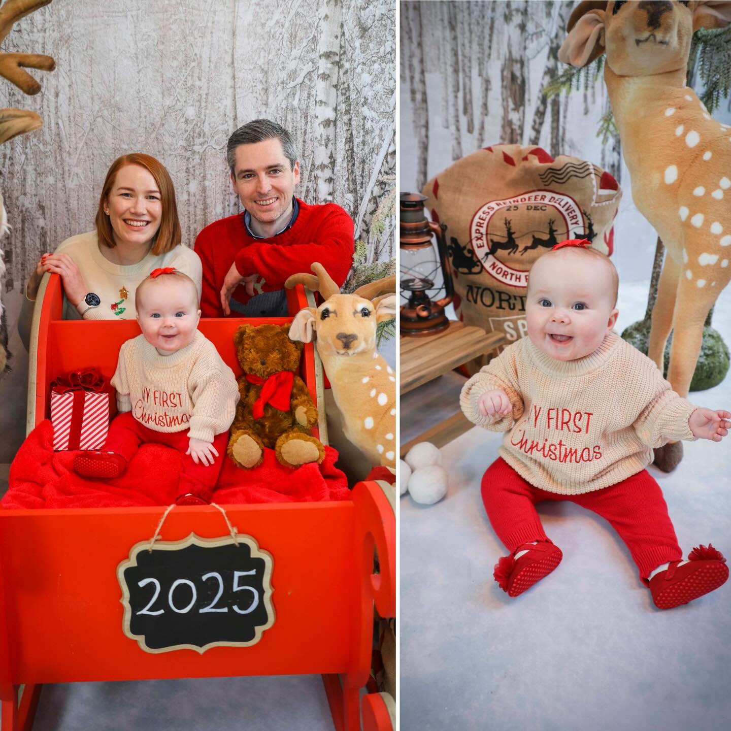Amber’s smile would warm anyone’s heart and it was so lovely to capture her 1st Christmas and with Mum & Dad! These moments are so special and only happen once ✨🎄 @rustyrants #makingmemories #firstchristmas #christmasphotoshoot #thomaswhytemedia
