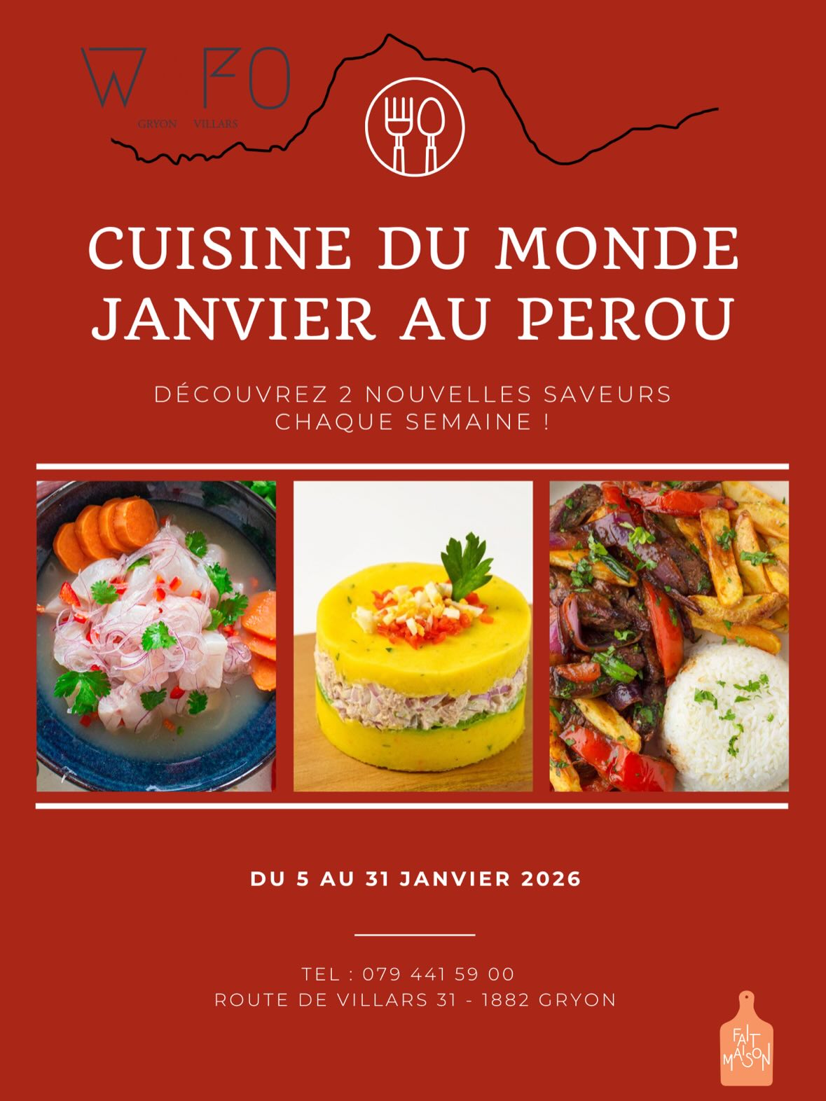🇵🇪 Le Chef est de retour du Pérou !
Après 1 mois d’immersion et de travail dans 4 régions différentes, notre chef revient avec la tête pleine d’inspiration… et le cœur rempli de saveurs authentiques.
En janvier, place au « Mois du Pérou » dans notre restaurant !
Chaque semaine, découvrez 2 nouvelles créations inspirées de la gastronomie péruvienne : couleurs, épices, fraîcheur et traditions seront au rendez-vous.
✨ Préparez vos papilles… Le voyage au Pérou commence ici. #MoisDuPérou #CuisinePéruvienne #GastronomiePéruvienne #Pérou #FoodExperience
#ChefLife #CuisineDuMonde #VoyageCulinaire #PeruFood #SaveursDuMonde
#RestaurantLife #Nouveauté #DécouverteCulinaire #PeruvianCuisine
@casaandina @lafranceauperou @peru @peru.expeditions.tours