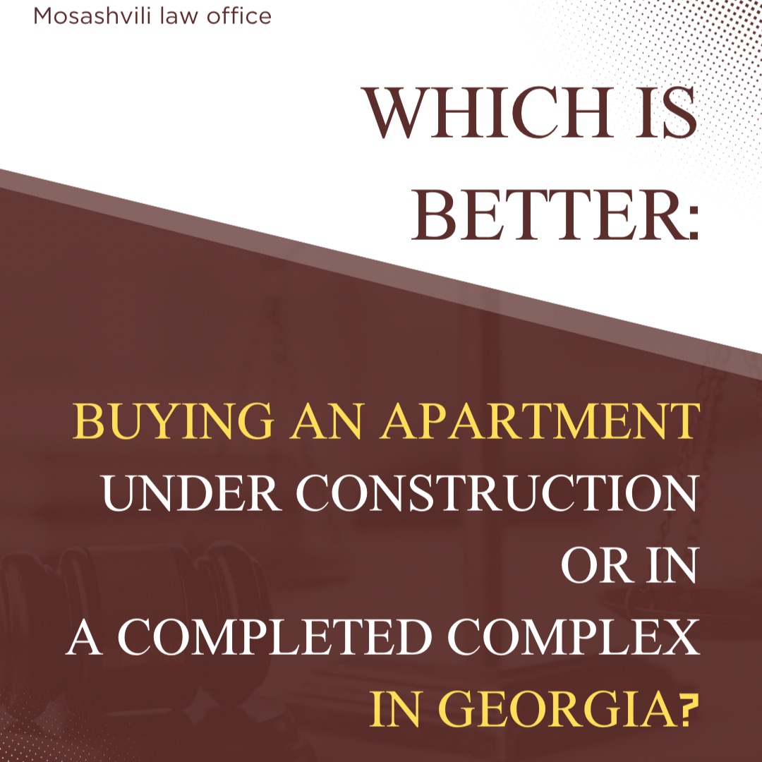 1. Apartment under construction
Advantages:
• Price: Often cheaper than a completed apartment, allowing investors to enter the market with better financial conditions.
• Customization: You can choose many details, including the floor or some interior features.
• Future value: The price may increase after completion, which is good for investment purposes.
Risks:
• Construction delays or potential project issues.
• The quality may be unpredictable.
• Getting your money back can be difficult if the contract does not include clear guarantees.
2. Apartment in a completed complex
Advantages:
• Immediate move-in: You can move in right away or start renting immediately.
• Ability to check everything: You can see the actual quality, infrastructure, neighbors, and safety.
• Guaranteed documentation: All legal documents are already in place, minimizing legal risks.
Conclusion:
• If your goal is investment and you can wait, an apartment under construction may be more profitable.
• If you value safety and quick occupancy, a completed complex is better.
#georgianrealestate #realestateingeorgia #realestateingeorgiatbilisi #buyapartmentingeorgia #buypropertyingeorgia #propertylawyeringeorgia #propertylawerintbilisi #lawyeringeorgia #lawyerintbilisi