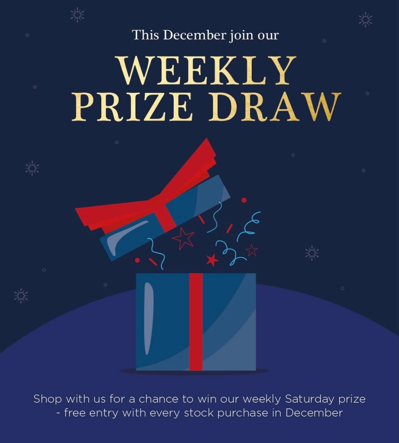 🎉 Shop, sparkle, and WIN! December’s weekly prize draw is officially ON! 🎄