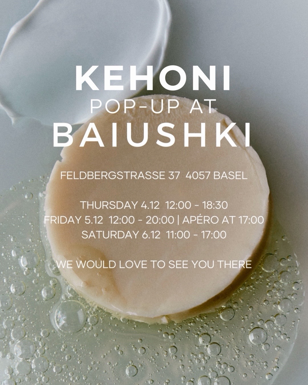 You are warmly welcome 🤍
I’m very happy to announce the next
KEHONI POP-UP at the BAIUSHKI studio — we are celebrating a bit ✨
THURSDAY, 4.12 • 12-18:30
FRIDAY, 5.12 • 12-20:00 🥂 APÉRO from 17:00
SATURDAY, 6.12 • 11-17:00
WHERE:
BAIUSHKI JEWELRY STORE
Feldbergstrasse 37 in BASEL
One of the highlights to celebrate is for sure the recent relaunch of @abelfragrance: Their award-winning, high performing scents have been reformulated to be now 37% stronger but still 100% natural — with lowest impact packaging.
RELAUNCH-SPECIAL: When you buy a full-size perfume, you are invited to choose a 6ml travelsize for free 💫
Next, we are very happy to welcome a selection of @activistmanuka at KEHONI. The wonderful brand specialize in the ultimate topical and ingestible Mānuka products for beauty, wellbeing and immune support.
Come to explore their products — you can even taste the exceptionally delicious, healing mānuka honey.
Last but not least, I’m super excited to welcome @aoidoicph, a Copenhagen based studio working with natural ingredients and handcrafted design. Their soaps are poured, cut and stamped by hand. If the package arrives on time, you can discover their delicious smelling soaps at the pop-up.
From the actual KEHONI range, you can expect a selection of the finest, natural and sustainable beauty products for your skin, hair and soul. Skincare from @theglow_skincare, @thisplaceorganics, @evolvebeautyuk, sun protection for your winter vacation from @lerubsunscreen. Delicately scented body mists, hand creams and the deodorants from @saltandstone as well as the fragrant hair and body products @lifelaeva including their essential oil blends. Also the natural perfumes from @linguaplanta and makeup products from @iliabeauty & much more…
Of course, the wonderful jewelry from @baiushki is also available — flowing shapes, inspired by nature, sustainably and locally handcrafted from recycled silver and certified sustainable gold. My all-time favourite pieces.
Come by and enjoy with us – we look very forward to seeing you all!
nadia & lea with the baiushki family
.
.
.
#sustainableshopping #naturalandorganicskincare #selfcareisselflove #baiushki #kehoni