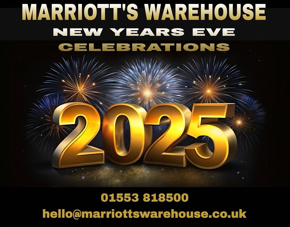 It feels like the years are going by like a blink of an eye… but we don’t mind when we get to party the New Years in with you lovely bunch! 🎆
We still have a few available spaces for our New Year’s Eve set menu and we are also offering disco only tickets (subject to availability) 🎟️
Give us a call or message to get yourself booked in.
📞 01553818500
📧 hello@marriottswarehouse.co.uk
💫