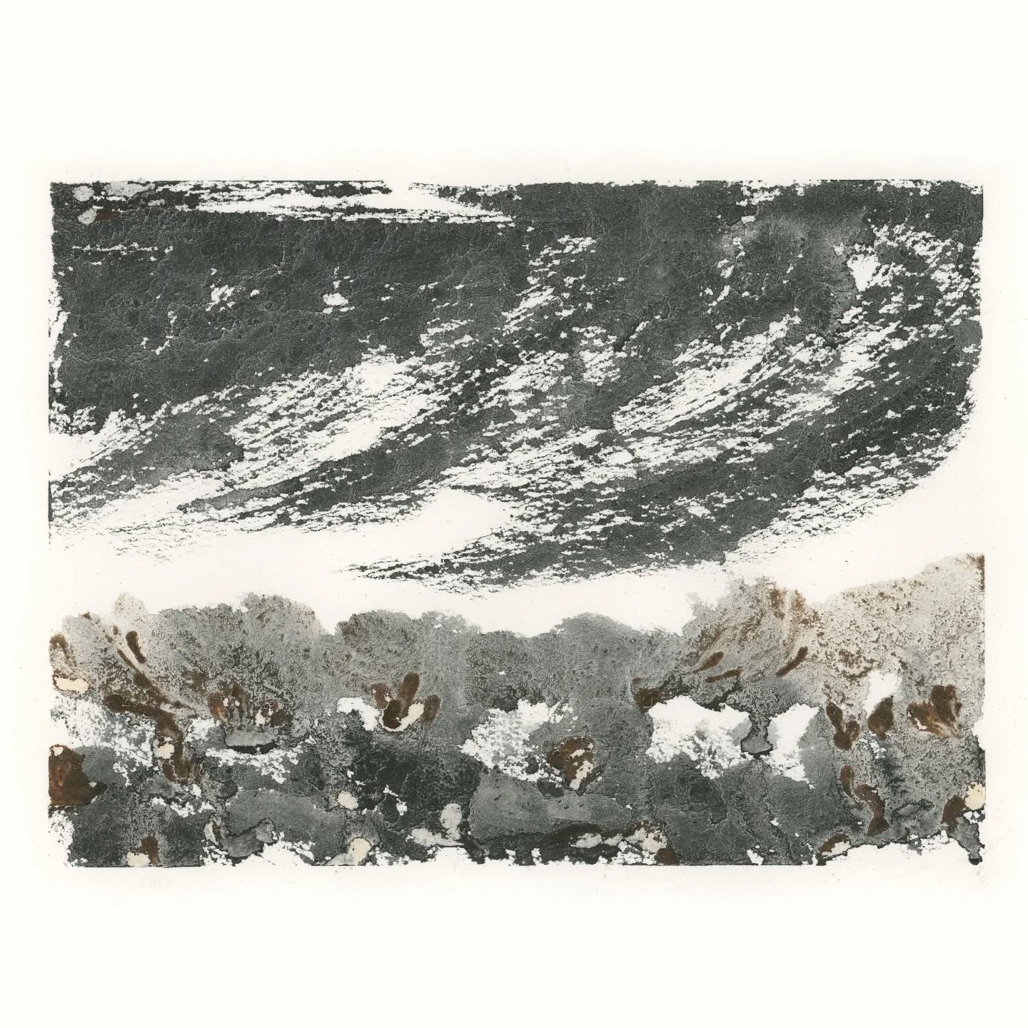 Snow over meadow
Ink from charcoal, plane tree bark, iron rich mud and composted willow leaves