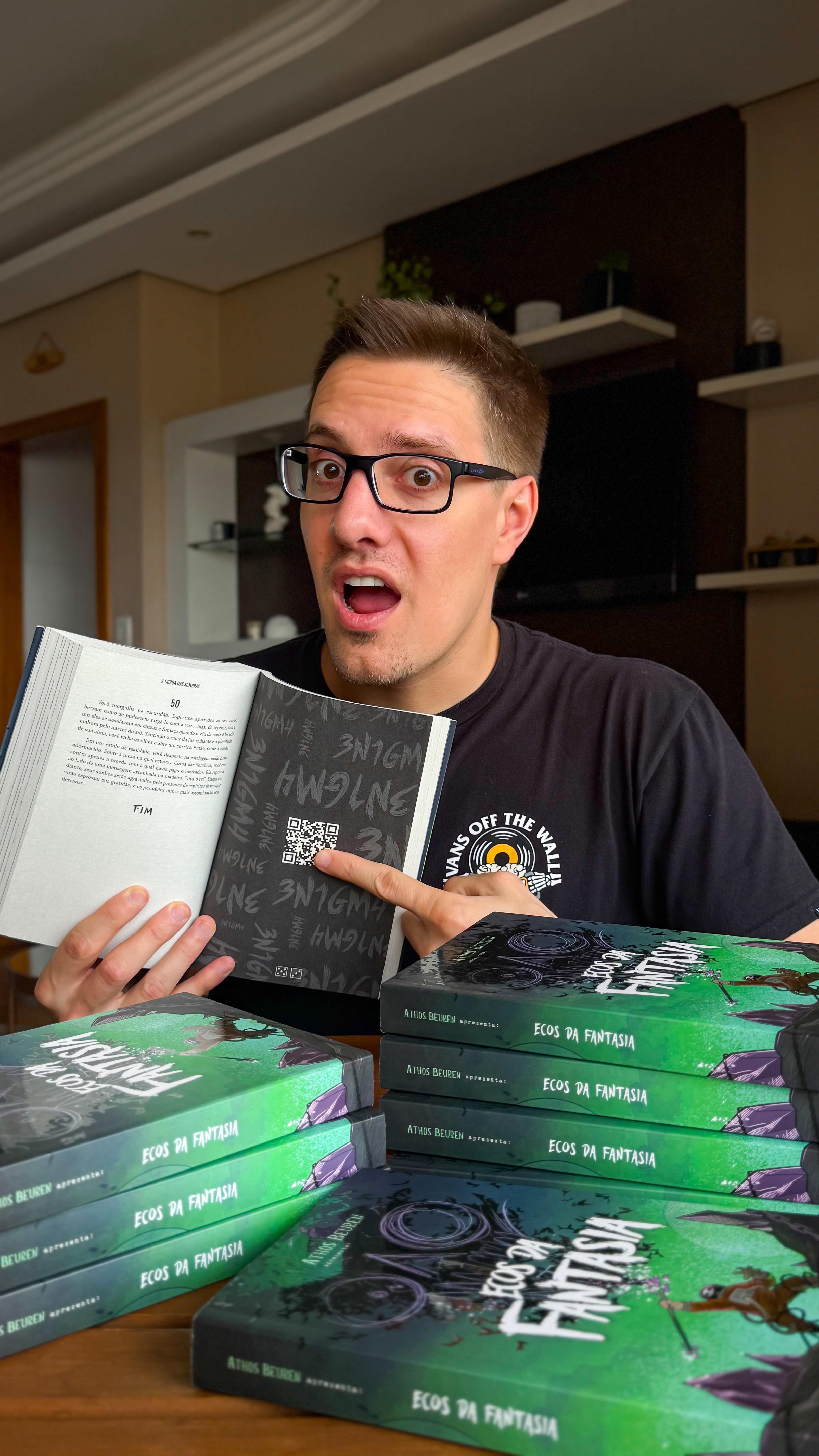 Faz 12 meses que o Ecos da Fantasia foi lançado e nenhum aventureiro conseguiu encontrar e desvendar o enigma escondido…
Se você for o primeiro, você ganhará um livro de presente!
Dica: veja a capa deste vídeo no feed 👀