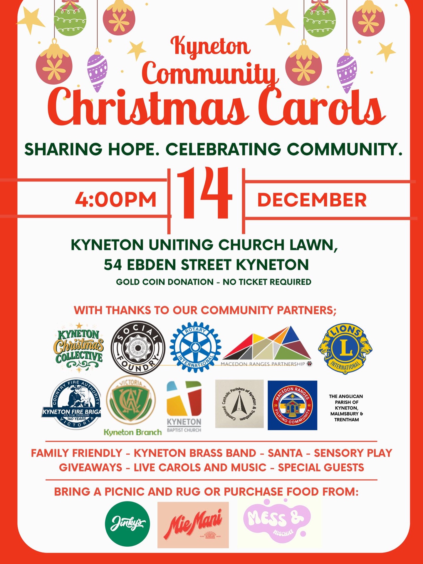 We’re so excited to be apart of the whole town Christmas Carols - You’ll catch us selling hot and cold drinks plus snacks out of our van. We can’t wait, bring your best singing voices 🎄🎄🎄🎄