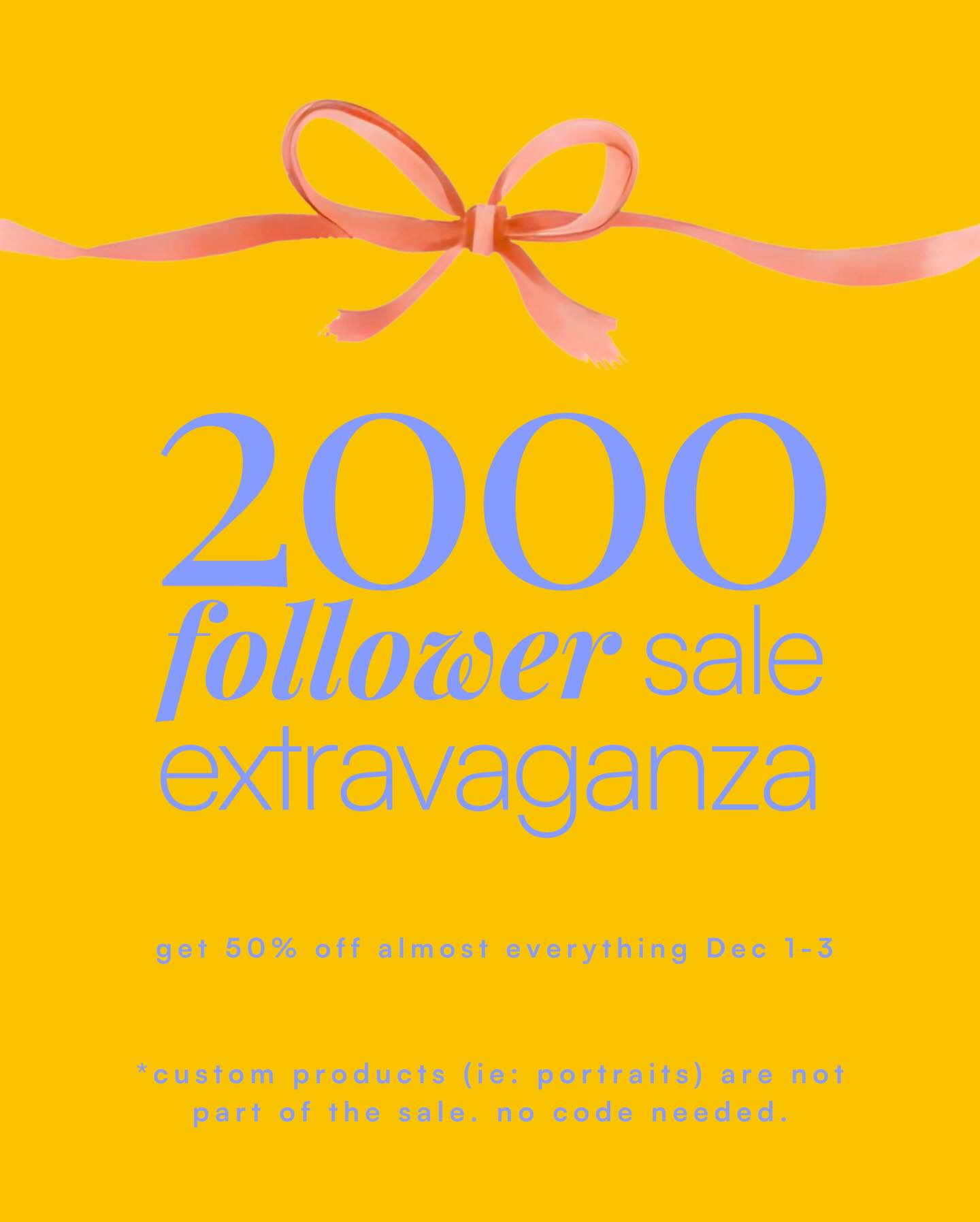 ✨ You heard that right - 50% off almost everything! ✨
As a THANK YOU to our incredible followers (all 2000 of you!), we have put almost everything on our Etsy shop on 50% off! What will you find?
✨ $2 stickers
✨ $7.50-12.50 bandanas
✨ $7.50 tote bags
✨ $7.50 sticker books
✨ $17.50 bella + canvas graphic tees
*Custom artwork is not part of the promotion, but you can still get it any time!*
#ThankYouSale #DogBandanas #CyberWeek #FollowerSale #FriendsAndFamily #DogsOfInstagram #Holiday2025