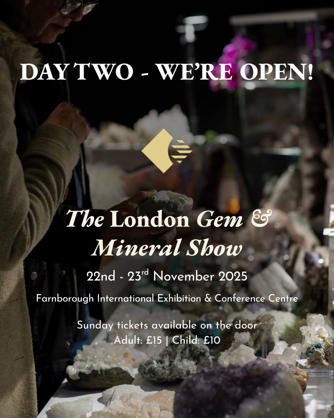 ✨ We’re OPEN! ✨
Day 2 of the London Gem & Mineral Show is officially underway.
Come explore crystals, gems, jewellery, fossils, minerals & magic all under one roof.
Doors are open - tickets are available on the door. See you inside! 💎
#thegemandmineralshow #gemshow #ukgemshow