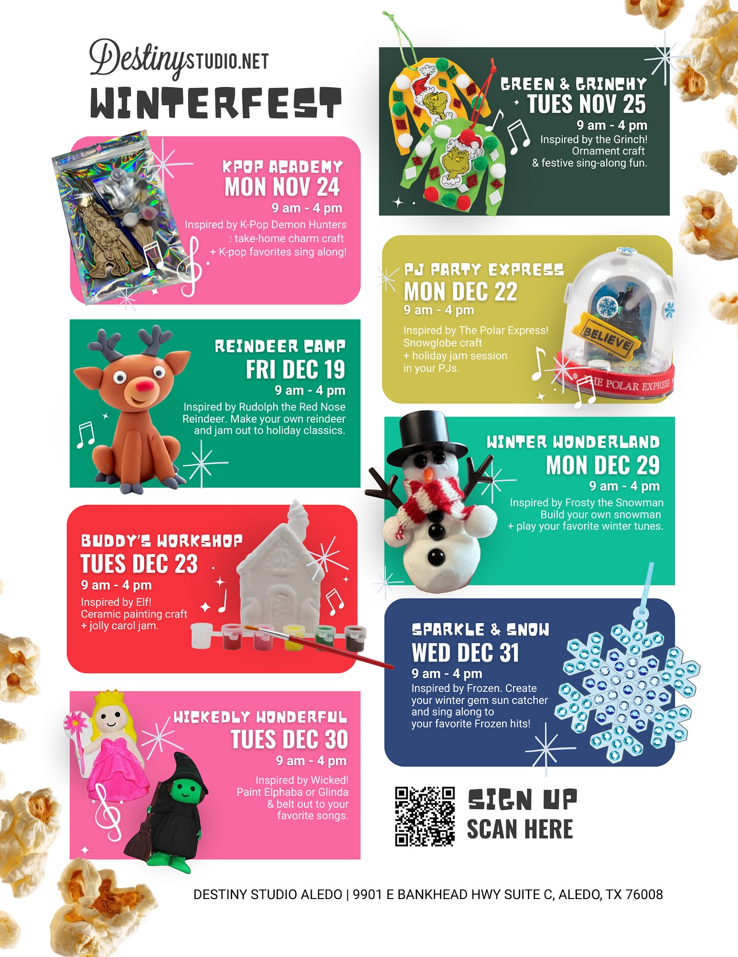 Winterfest camps start MONDAY! š¦āļø
Each day includes:
⢠Watch party
⢠Snacks
⢠Ornament making
⢠Learning to play music from the dayās theme š¶
Skip the cabin fever and come join us!
For ages 6-12 | Siblings get $15 off
Comment for the link to sign up! š