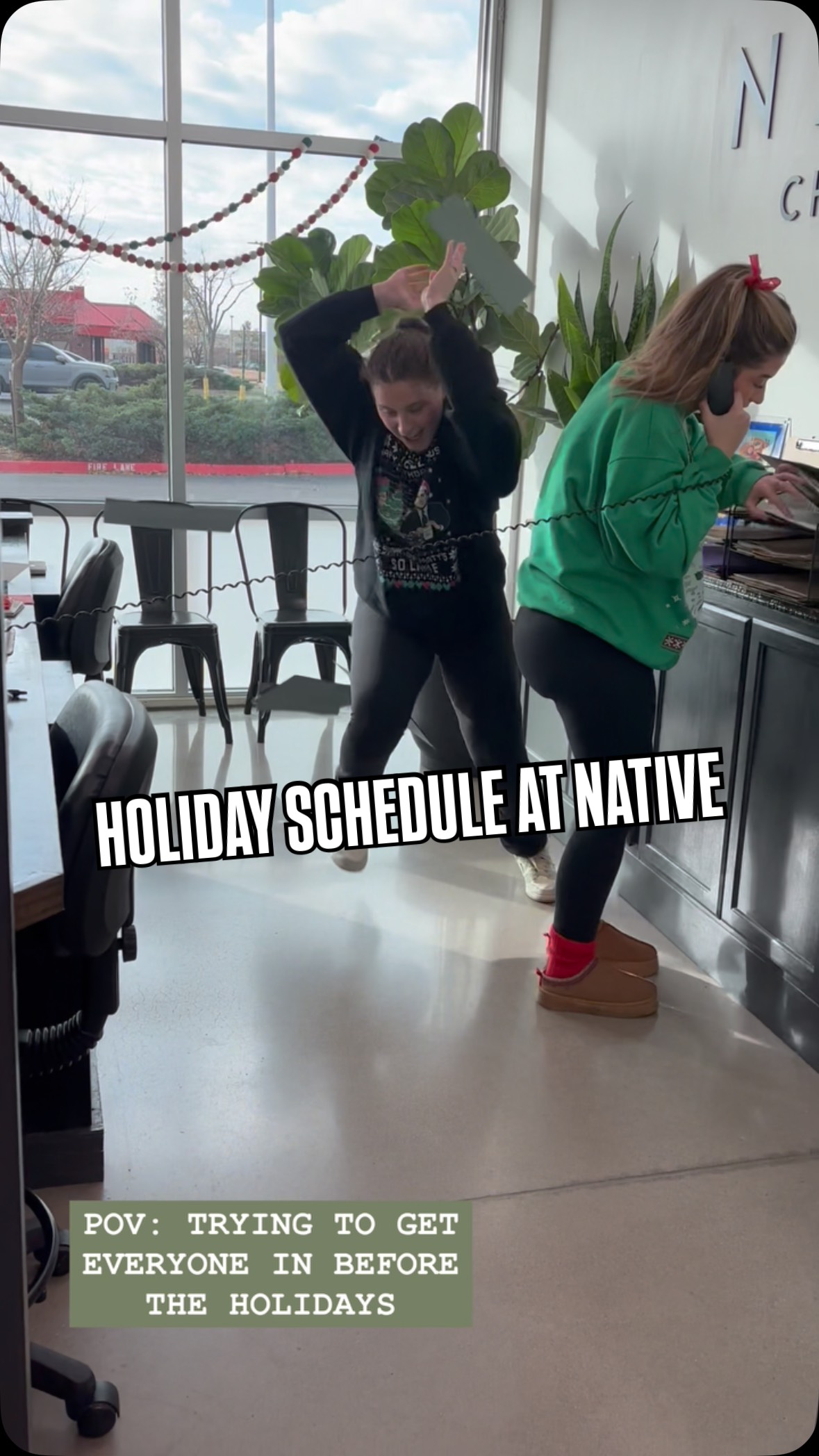 Holidays are in full swing over here at Native! Today is the LAST day to get adjusted before our Holiday Break next week. If we don’t see you today we will see you Monday, Dec 29!
Add yourself to the schedule using SKED or call our office! WE CAN’T WAIT TO SEE YOU!!
#pxdocs / pediatric chiropractic / baby sleep / chiropractic for kids / ear infections / colic / tantrums / ADD / ADHD / constipation / ODD / OCD / SPD / ASD #okc #oklahomacity #nervoussystem #nervoussystemregulation #pediatricchiropractic #yukonok #okcmoms #edmond #edmondok