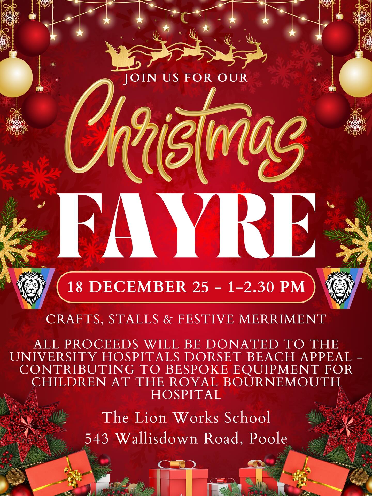 As we head towards the end of term, we are thrilled to invite members of our school community to our annual Christmas Fayre. On Thursday 18th December, we will be opening our doors from 1pm-2.30pm to come together for stalls, fun and festive cheer! All funds raised will be donated to the University Hospitals Dorset BEACH Appeal. We hope you can join us for a lovely Christmassy time!