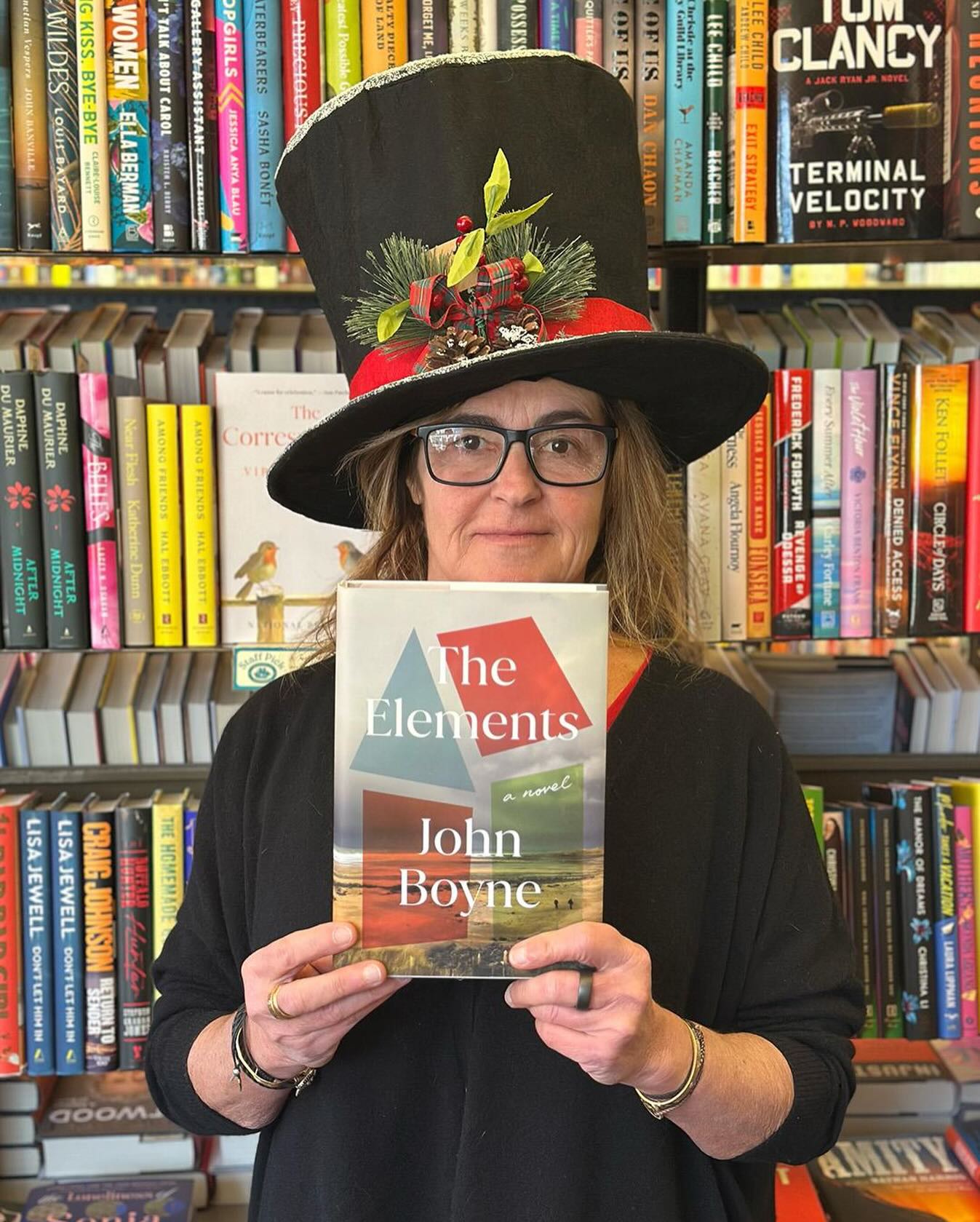 Cristina’s Favorite Book of the Year is The Elements by John Boyne.
In The Elements, acclaimed Irish novelist John Boyne has created an epic saga that weaves together four interconnected narratives, each representing a different perspective on crime: the enabler, the accomplice, the perpetrator, and the victim.