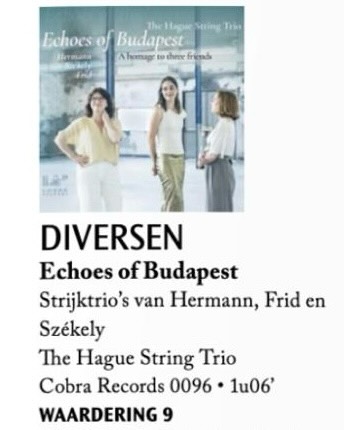 Weâre absolutely thrilled to share this wonderful new review of âEchoes of Budapestâ in the December issue of @luistermagazine đ
Emanuel Overbeeke gives our CD a rating of 9, and weâre especially happy that he recognises the importance of recording and sharing these rarely-heard works by Hermann, Frid and SzĂ©kely. Bringing this repertoire to life is at the heart of what we do, and it means so much to see it valued.
And we love his final line:
âThe Hague String Trio really ought to make a new CD soon.â
Challenge accepted? Maybe weâll take a little break firstâŠđđ»
Swipe to read the full review đ
@cobrarecords_official
#echoesofbudapest
#luistermagazine
#newreview
#chambermusic
#stringtrio