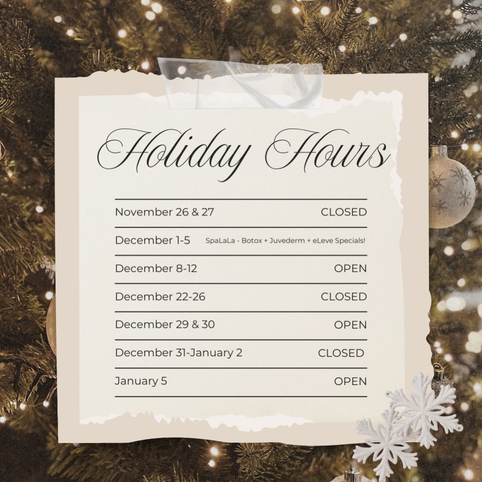 ✨ Holiday Hours ✨
We’re here to keep your smile bright all season long! Please take a moment to check our updated holiday schedule. Wishing you and your family a joyful and healthy holiday season! 🍂🎄🦷✨