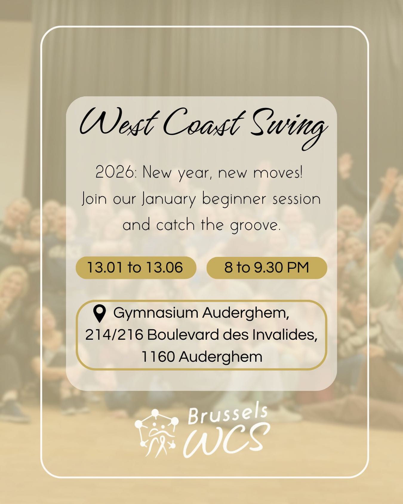 New year, new groove - your dance! Get to know #westcoastswing ‘s musicality and connection in an awsome community at #brussels_westcoastswing ! ❤️🔥
Register now and discover your dance! (link in bio)