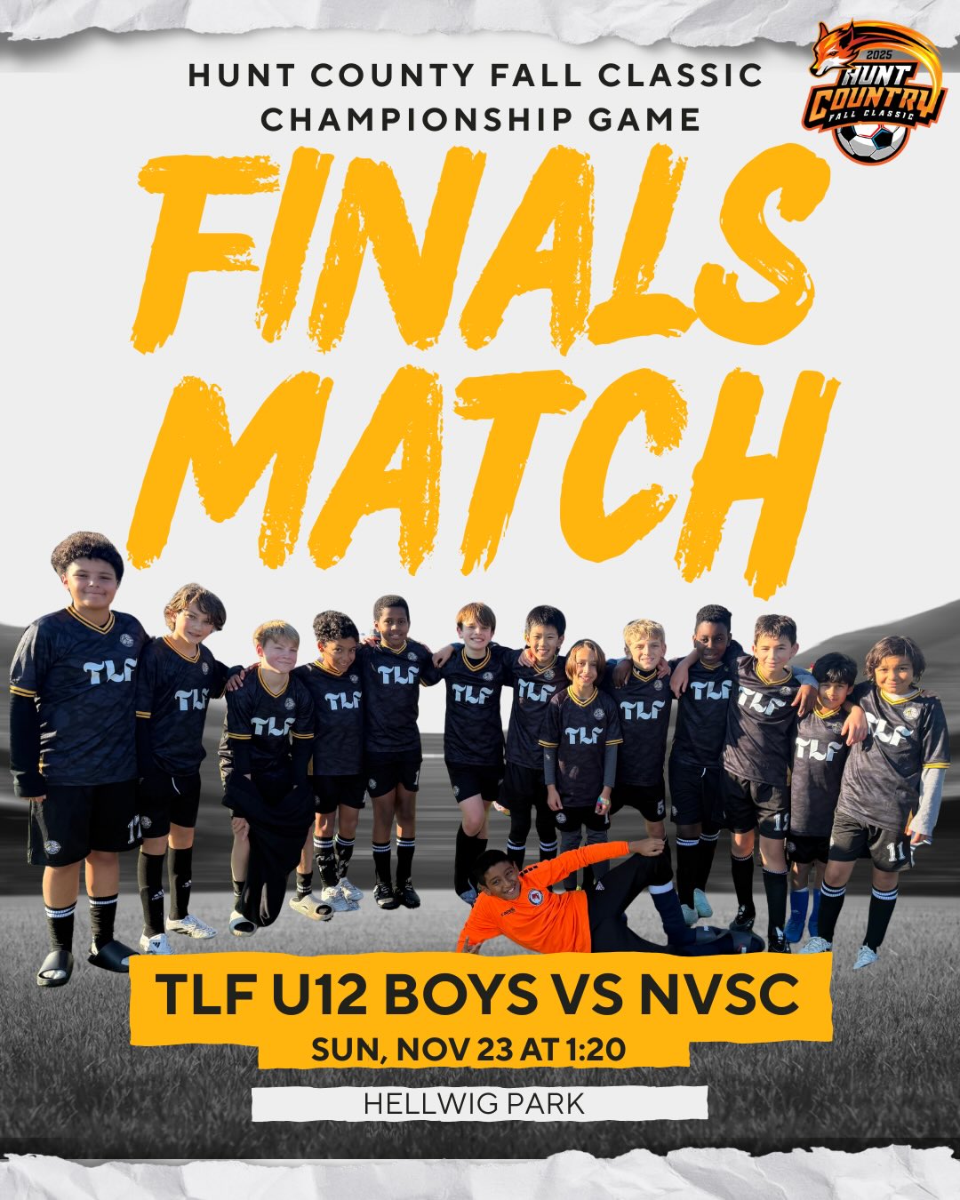 Big finals game for the U12 TLF boys!!
nov 23, 1:20 at hellwig park
Declan Czjakwoski with 3 goals yesterday to bring the team to this finals game