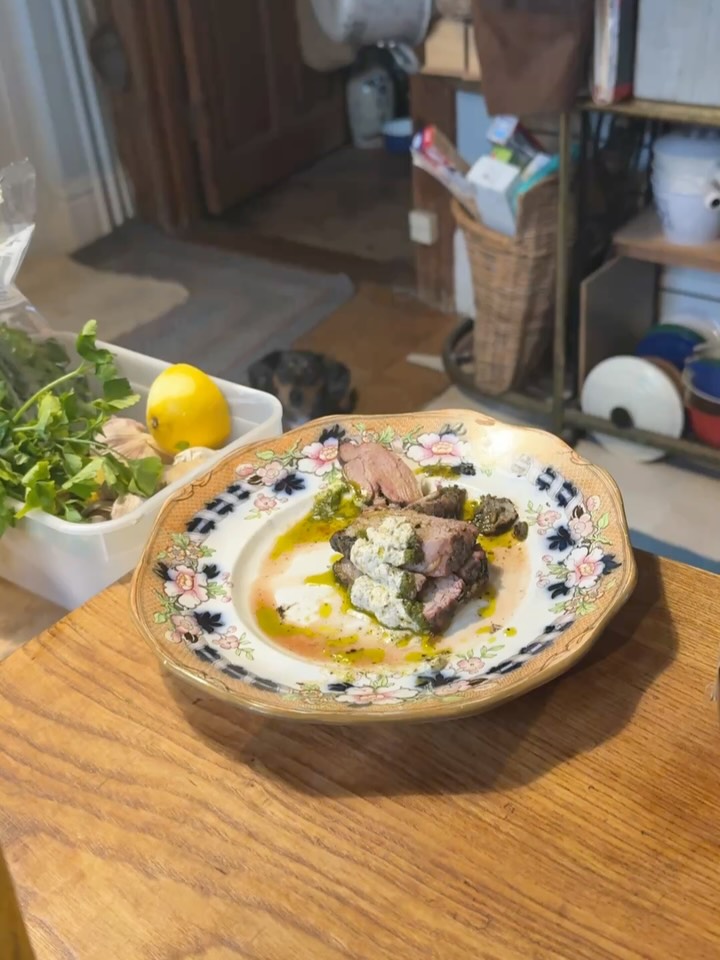 Recent wedding tasting bits featuring a very small guest who very kindly licked the plates as they went in the dishwasher.
Very very good caponata topped with mozz, mint and pine nuts. Hispi, muhammara, giant couscous & pickled sultanas. Orzo, pesto and grilled greens number. Asparagus and olive salsa. The best nibble out there, gildas. BBQ lamb with zhoug and fennel and cumin yog, and earl grey brined chicken with fennel and orange. @charles_dowding leaves with lots of yummy bits. Slow roasty lamb with salsa verde. Grilled courgettes with feta, chilli and herbs. Dip city - herby labneh with fermented toms and crispy garlic, beetroot hummus & baba with pickled parsley stalks. Simple tommy salad. Sumac slaw. WHEW! And you think you’re busy.