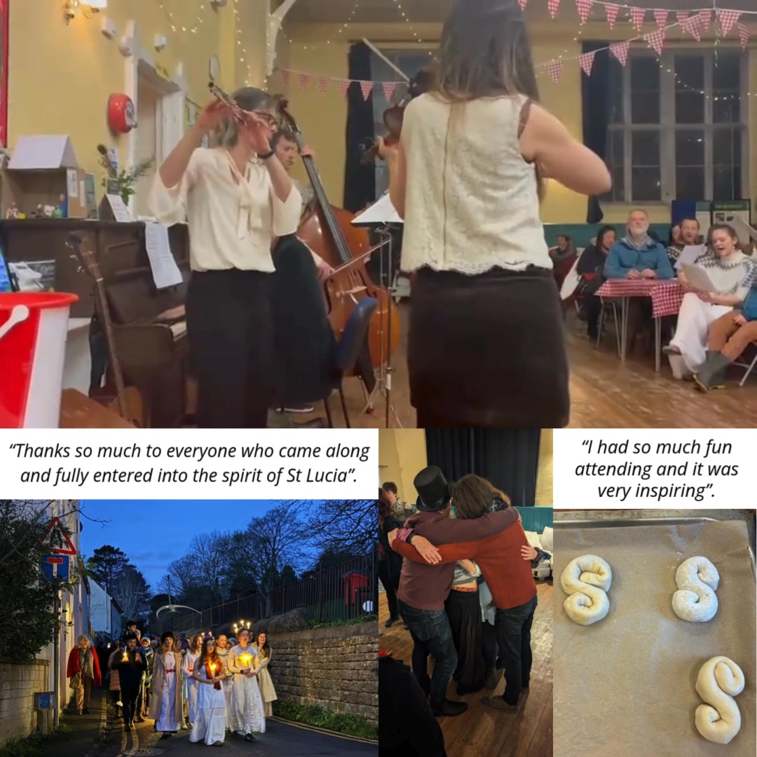 A BIG thank you to all who helped our last few days of fabulous festive events be wonderful and inspiring time at and for our Trinity Rooms....
We had two fundraisers with the Phoenix Choir at St Laurence and the Stroud Folk Choir at our hub. As well as the annual St Lucia parade taking place, followed by warming treats and beautiful singing.
Delicious bake sales, our homemade surplus chutneys, and volunteer crafted gifts also contributed to our Buy The Building Campaign.
Plus the wonderful performers fundraised in support of us at the Stroud Market on Saturday.
We also had our Christmas Party with a difference exploring wealth, through creativity and community collaboration with stalls, games, crafts, theatre for all the family in partnership with S.I.S.T.E.R. and PRALER.
Oh and our tree is also now up and decorated too.
What a weekend it was!
#Stroud #SupportingLocal #Food #TakingAction #Xmas #Gloucester #Winter #Painswick #Inspiring #Nailsworth #StLucia #Chalford #FoodHub #Christmas #Festival #Art #Community #MakingADifference #ConnectingPeople #Gloucestershire