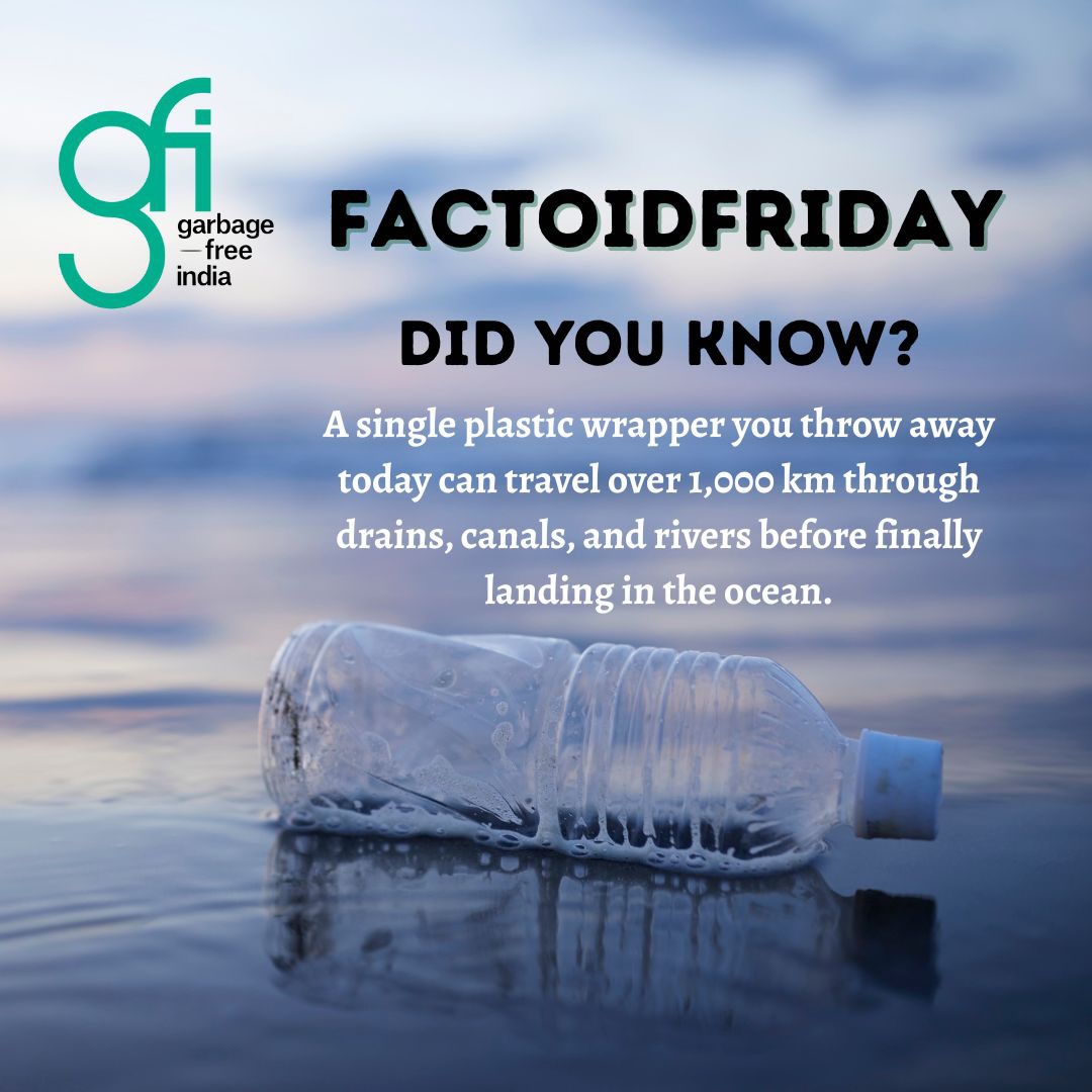 A single plastic wrapper you throw away today may get washed into drains or canals, flow through small urban rivers, and eventually travel all the way to the sea along with billions of other pieces of plastic carried by nearly 1,000 rivers globally.
The Ocean Cleanup study shows that nearly 1,000 rivers are responsible for almost 80% of the plastic entering our oceans.
Segregate your dry waste and give it for recycling every small habit stops plastic from reaching our seas.
#FactoidFriday #PlasticFacts #RecycleRight #WasteWise #CleanIndia #BeatPlasticPollution #SustainableLiving #WasteSegregation #OceanCleanup #EcoFriendlyIndia