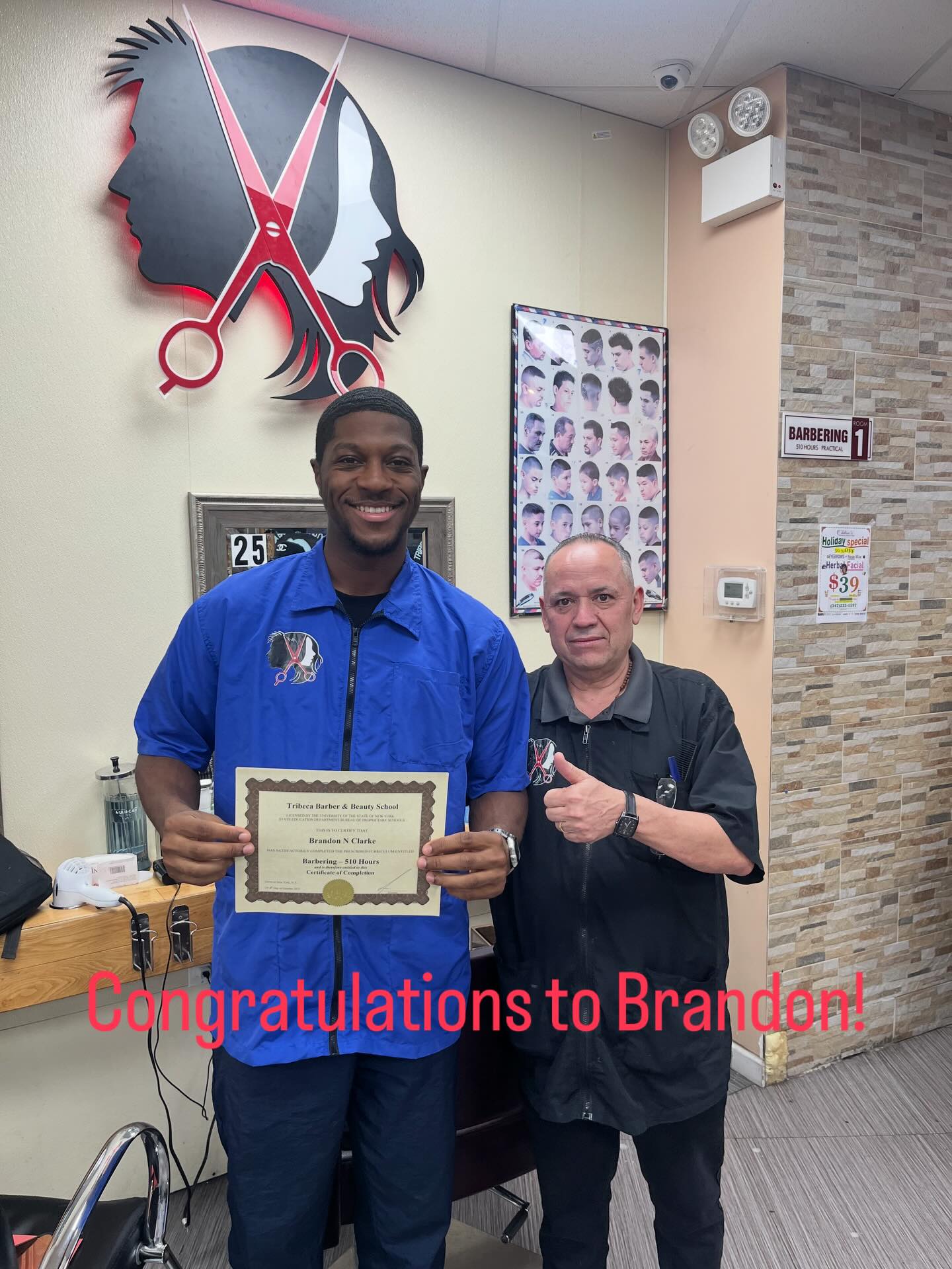 Our newest Barber School grad! #success #barberlif…