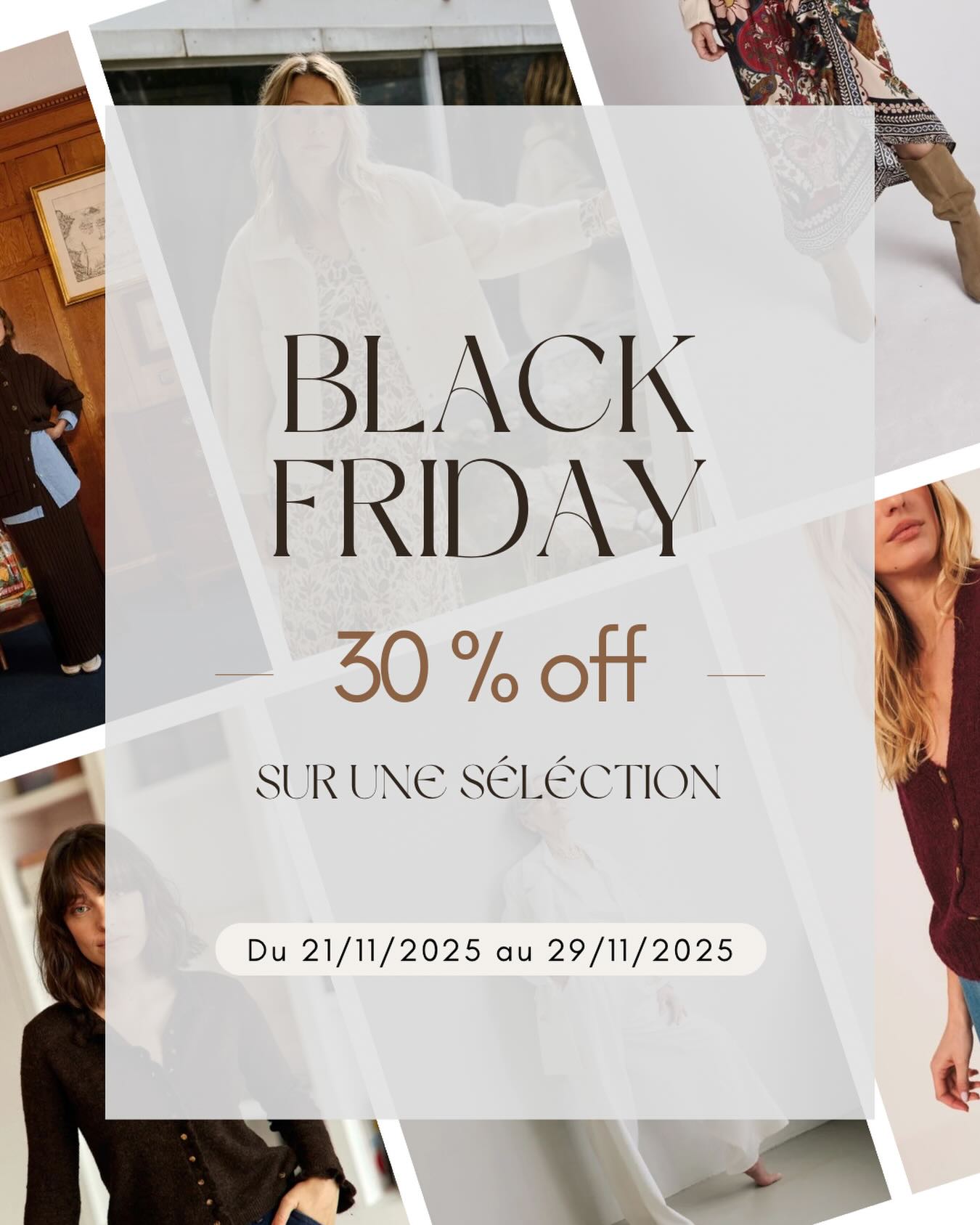 Black week-end! Du 21 au 29 novembre venez profiter en boutique ou sur notre Eshop de -30% sur une sélection d’articles. #blackweek #blackfriday #promo #mode #pretaporterfemme #filledavril #filledavrilboutique