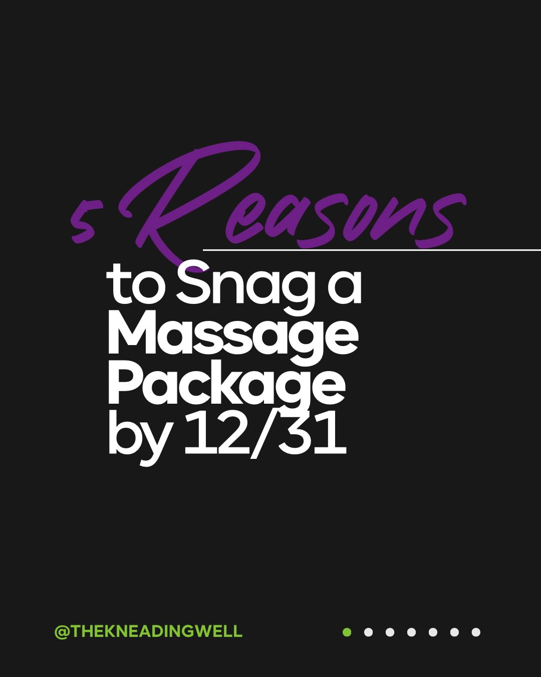 š 5 Reasons to Snag a Massage Package Before Dec 31 š
Hey friends, itās ya favorite nurse massage therapist here, sliding into your feed on šPurple Friday šwith a friendly nudge before the ball drops š and our 2026 prices go up.
Hereās why you might want to make your next best self-care decision before Dec 31 ā°šš½
šš½āāļø 1ļøā£ Lock In 2025 Rates: Why pay up to $$ more per massage next year when you can secure this yearās rate and snag bonus sessions? Your body (and your wallet) will both sigh in relief.
š 2ļøā£ Save It or Share It: Buy a package for yourself, or gift a few sessions to someone who needs a little less chaos and a little more calm. Because peace is the kind of present that always fits.
š
3ļøā£ Schedule Freedom: Packages can be used all throughout 2026 ā and my package holders get priority booking, extended hours, and early access to the schedule before everyone else. š
š« 4ļøā£ A Little Wiggle Room: Life happens ā and when it does, package clients get their late cancellation fee waived.
(Weāre human over here š). Same-day cancellations still apply though, because your girl has boundaries and a schedule.
šø 5ļøā£ Save Now, Thank Yourself Later: Itās the most budget-friendly way to keep your wellness routine consistent ā and your muscles happy ā all year long.
š Bonus reason?
Itās my final āthank youā offer before The Kneading Well expands into even more goodness in 2026 ā red light therapy, facial massage, KT taping, back & foot scrubs and more š
Stack your savings. And step into 2026 with less TENSION and more INTENTION.
šš½ Booking link in bio and comments.
#TheKneadingWell
#PackagePromotion
#InvestInYourWellness