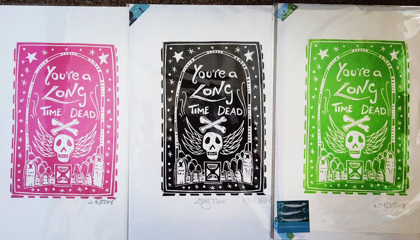 All the colours. Packed for @porthtowan_village_hall Christmas Bazaar next Saturday.
#longtimedead
#originalart
#dead
#linocut
#cornwall