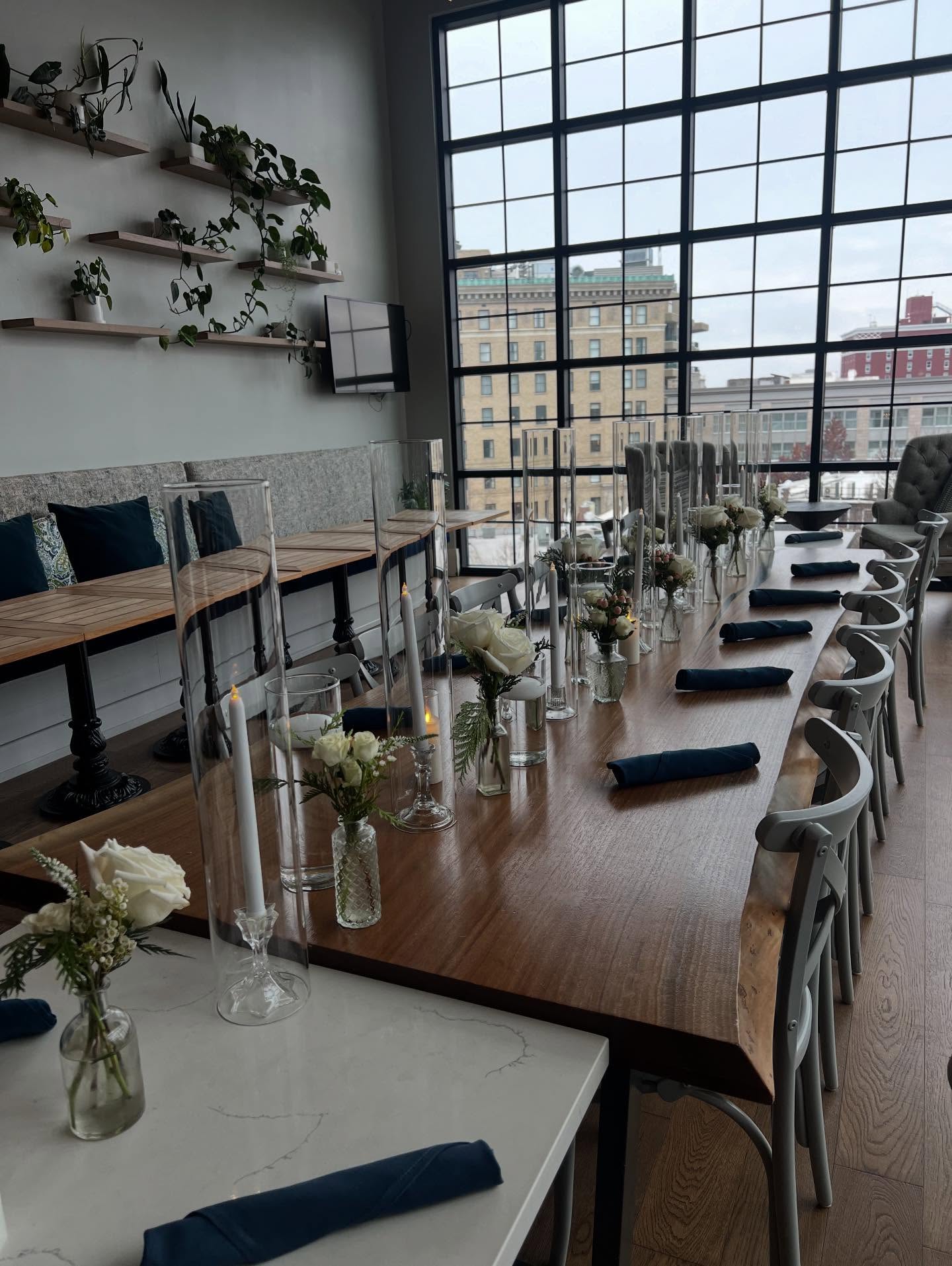Beautiful day at The Conservatory @therestorationasheville for an intimate bridal luncheon… simple and elegant…
