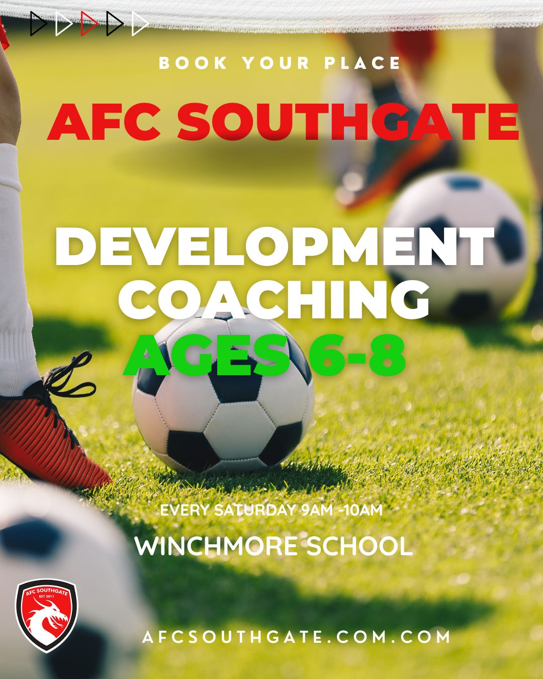 ⚽ AFC Southgate Development Coaching (Ages 6–8) ⚽
A fun, supportive space for young players to grow in confidence and skill.
We focus on:
✅ ball mastery
✅ coordination & agility
✅ passing & dribbling
✅ game understanding
✅ teamwork & confidence
Perfect for early-stage players who want to build strong foundations.
📩 Message us to register interest / book a place.
#AFCSouthgate #YouthFootball #GrassrootsFootball #U8Football #PlayerDevelopment