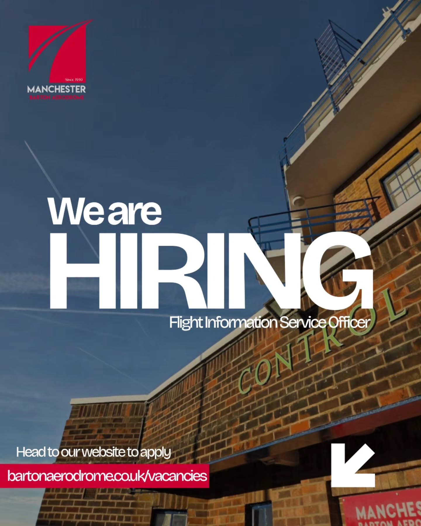 Fancy this as your office? We're recruiting for a trainee Flight Information Service Officer (FISO). Head to the website below, for more information and to apply.
www.bartonaerodrome.co.uk/vacancies
#business #bartonaerodrome #aviation #aviationlovers #aviationjobs #manchesterjobs #manchesterbartonaerodrome #manchester #fiso #airtraffic #ukga #aukfiso #flyer #generalaviationlovers