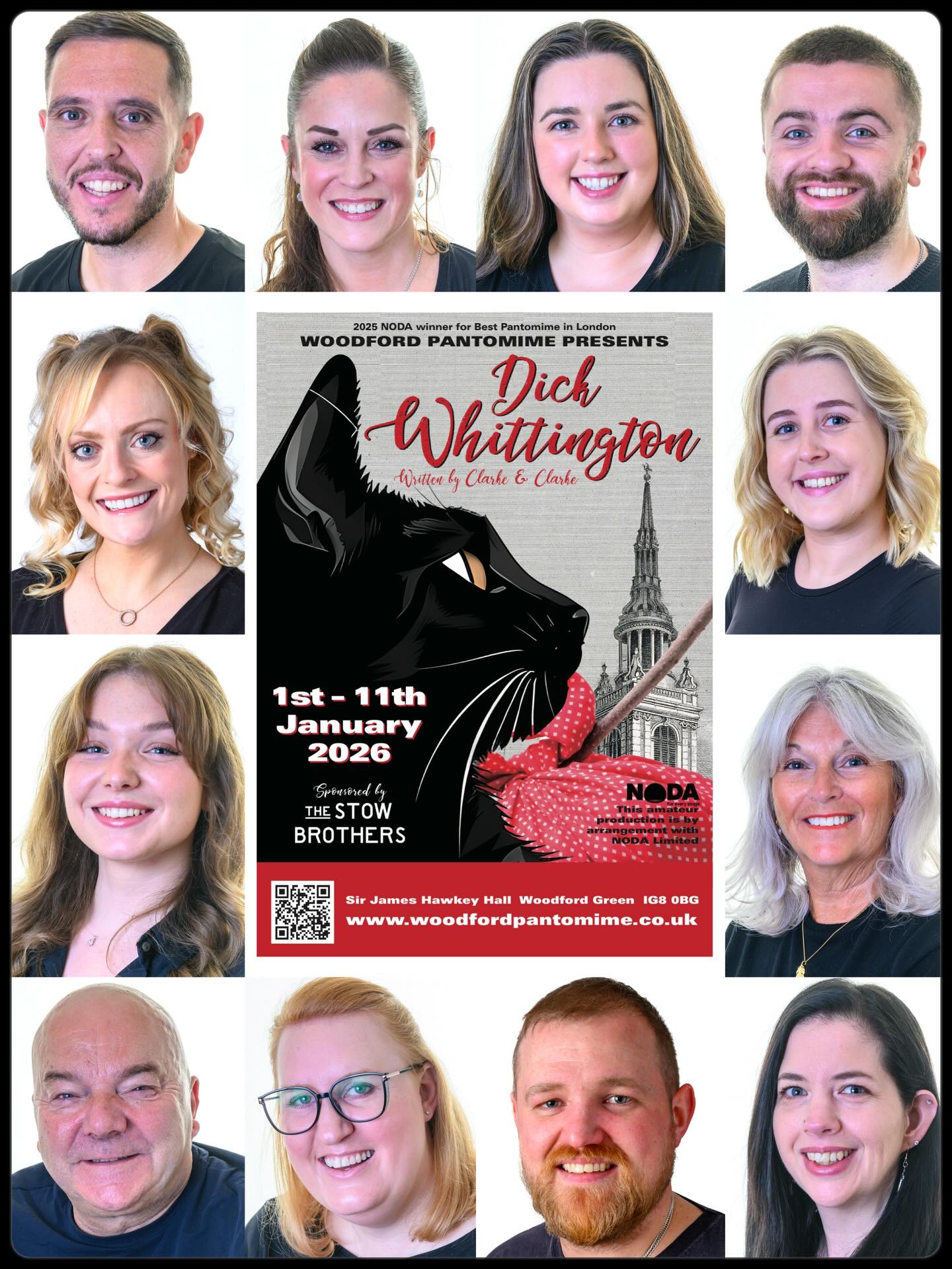 Our 2026 Dick Whittington principals! 🐈⬛
Just some of our fantastic cast bringing magic, mischief and panto fun to the stage this January.
Join us 1st–11th January at Sir James Hawkey Hall — tickets at www.woodfordpantomime.co.uk
📸 @seaneastphotography