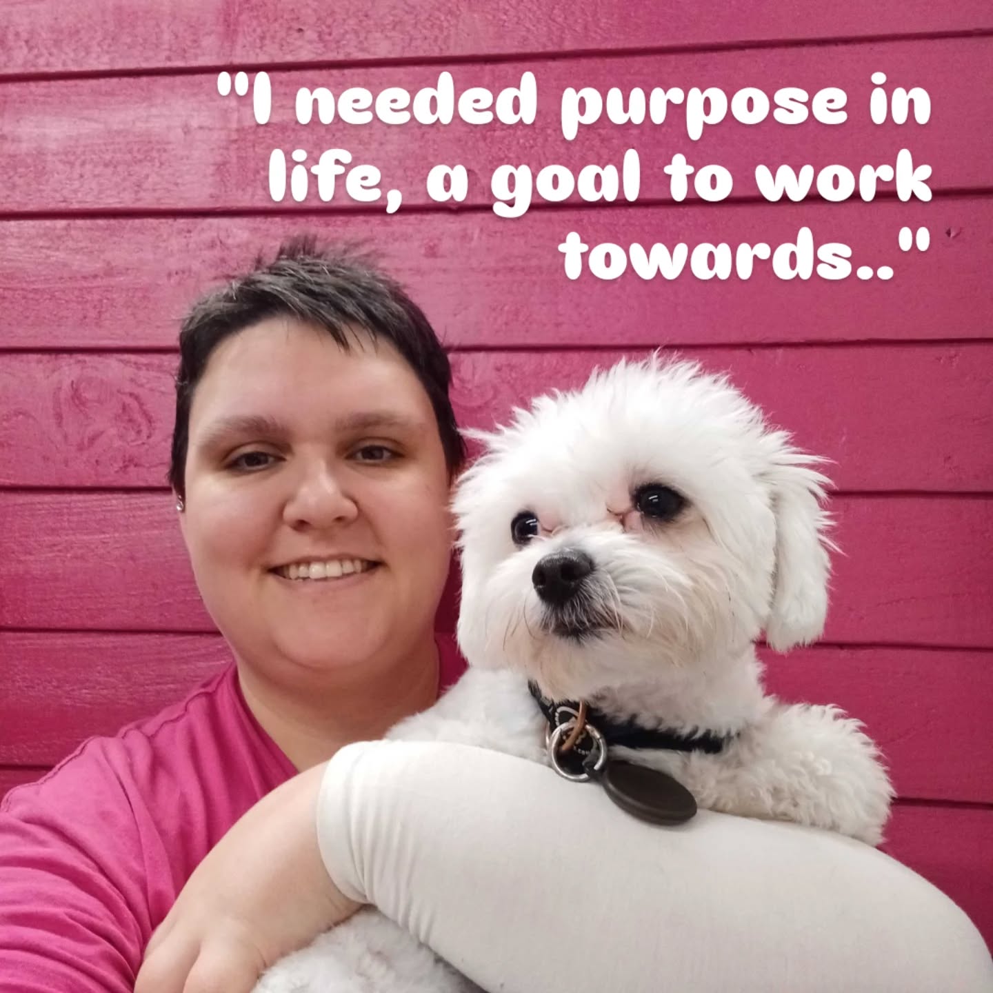 Meet Rachel! 💚 Trainee ➡️ Apprentice! 💚
"For years I'd felt adrift, aimless and struggling with depression. Joining the Paws & Pause trainee programme gave me a sense of purpose, a goal to work towards, and the confidence that I could actually achieve that goal. And best of all, the programme does it all with dogs at the centre!"
Rachel did achieve a huge goal, after the programme she applied for our apprenticeship scheme and has just completed her first month with the apprentice title!
We're so proud of Rachel (and Chunky for being her trusty pal!) 💗 🐶