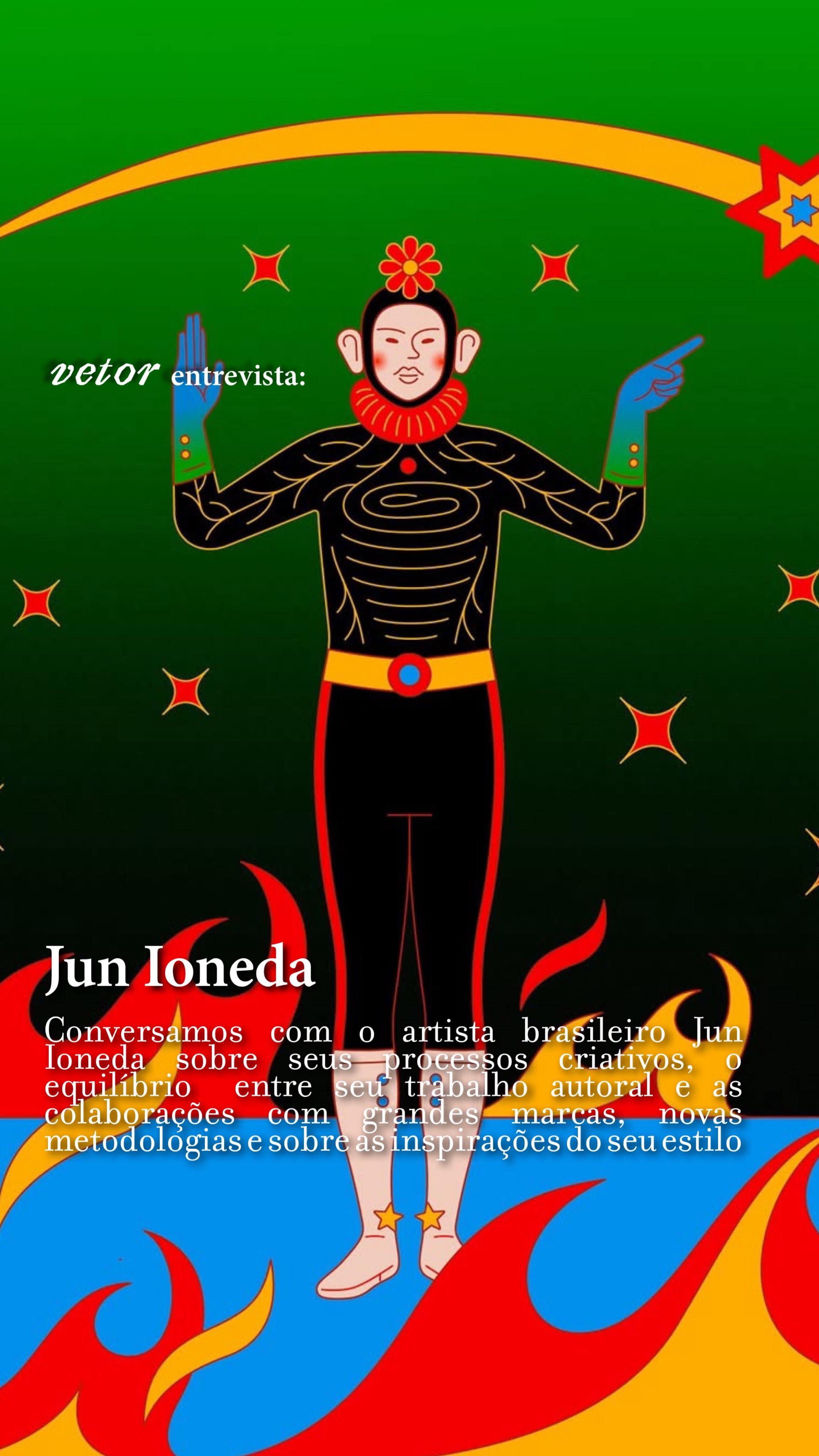 O artista brasileiro Jun Ioneda (@ionedajun), que atualmente reside em Barcelona, conversou com Dimas Henkes (@dimashenkes) sobre seus processos criativos, o equilíbrio entre o trabalho autoral e as colaborações com grandes marcas, as novas metodologias que vem explorando e as inspirações que moldam seu estilo.
Vídeo por Javi Turrión (@javiturrion) ⋆✴︎˚。⋆