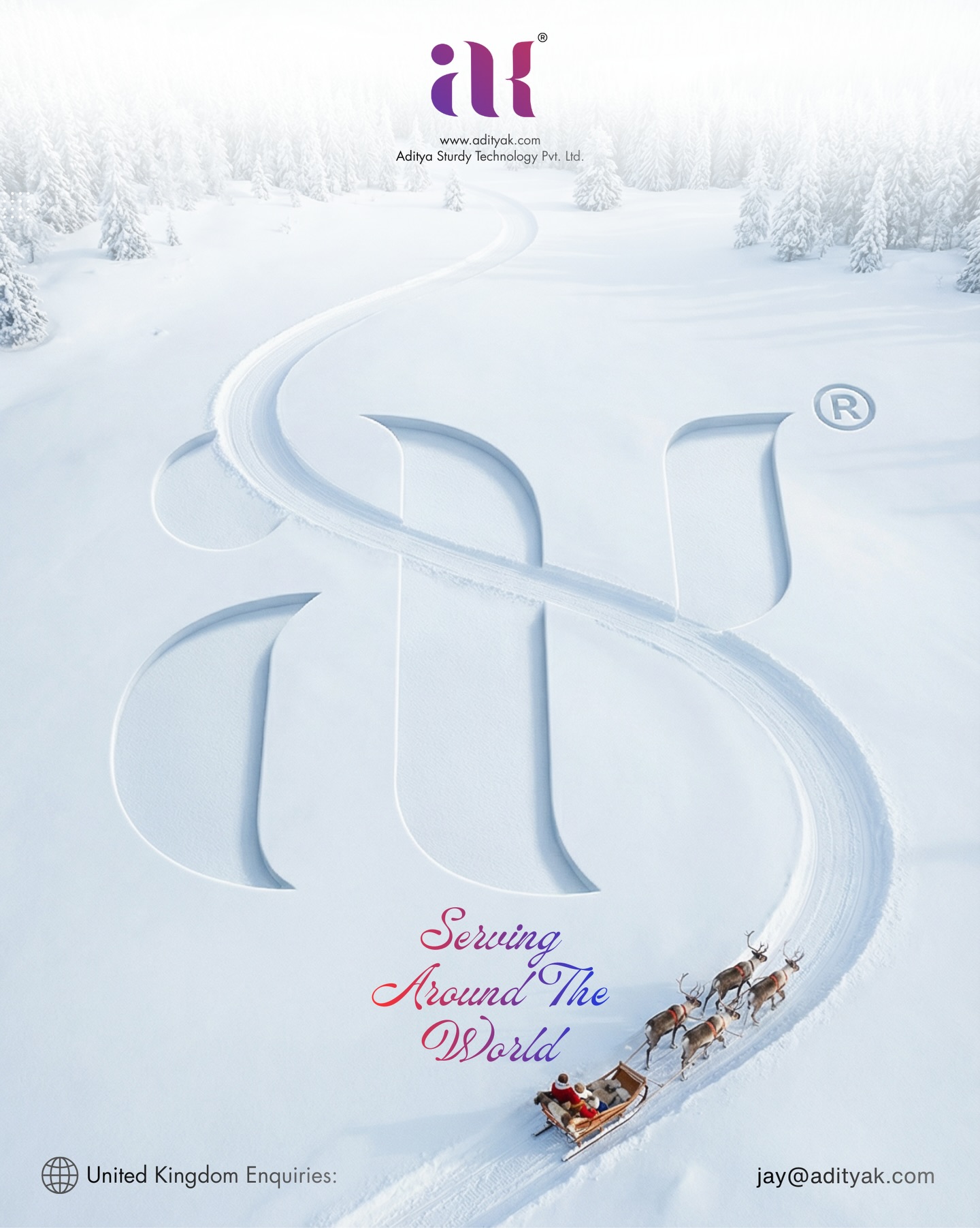 Happy Holidays ✨
From snowy paths to heartfelt connections, we’re grateful to serve creativity across the world.
Wishing you a season filled with warmth, joy, and beautiful beginnings 🎄
With Love,
Aditya Sturdy Technology Pvt. Ltd. (Global Team)
#adityasturdytechnology #astpl #happyholiday