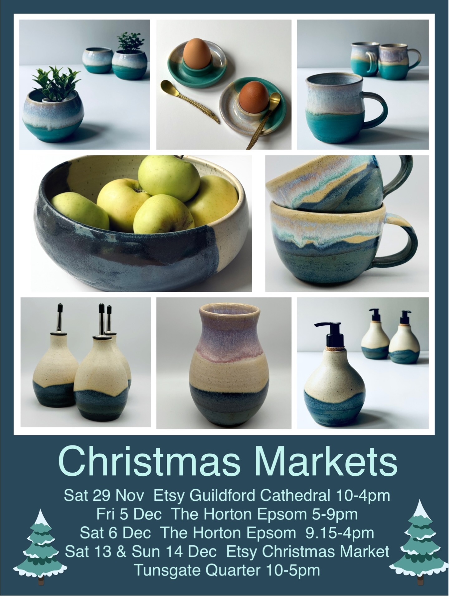 The lounge is brimming with boxes of pots and I’m ready to go! I love Christmas markets and selling in person and chatting all things ceramic. Hope tp see you at one of these! @etsyguildford @thehortonepsom @tunsgatequarter
#etsyguildford #thehortonepsom #parkgatepottery #christmasmarkets #surreysmallbusiness #buylocal #handmadegiftsarethebest #handmademugs