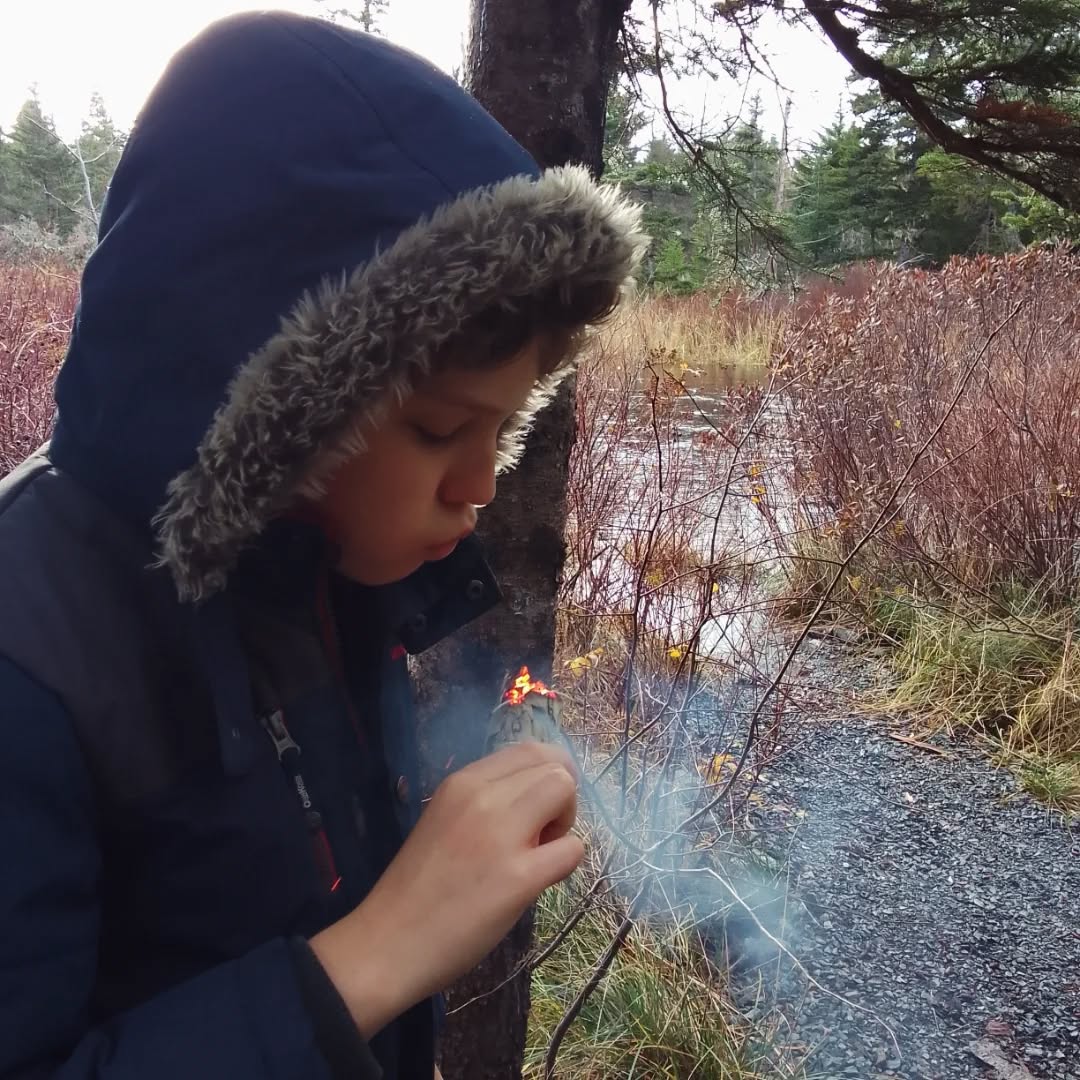 A smudge for the river, and a story for everyone experiencing change: After 7 years of homeschooling, Sonny has started public school in Bay Roberts. He wrote this story for English class about a frog learning to let go and love in the present. Blessings for all! 🙏🤍💙