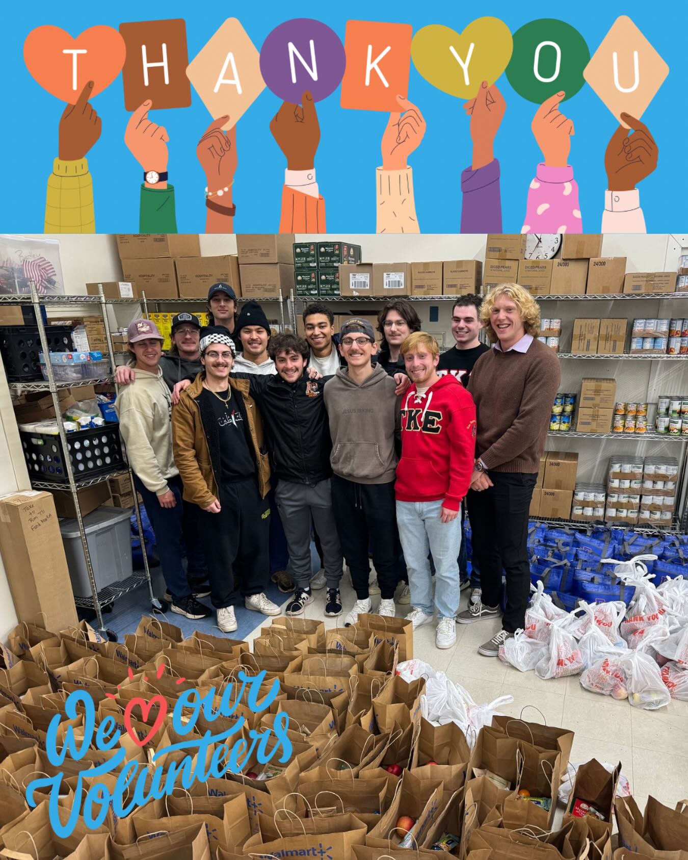 A huge THANK YOU to the @tke_clarkson fraternity for helping us pack Snack Packs last week! 💛📦
This crew is always willing and eager to jump in wherever they’re needed, whether it’s packing bags, lending extra hands behind the scenes, or helping with weekly bottle and can pickups from @thecircuit6elm and @mcduffspub Every week, they bring those deposits to CJ’s Bottle Return and add them straight into our account to support the Snack Pack Program. ♻️❤️
TKE is just one of the many incredible groups we’re so grateful for this year. Our community truly makes this program possible, and we’re thankful for every single partner and volunteer who shows up for local kids.
We love our volunteers! 🙌💙
Do you want an easy way to help too?! You can drop off your bottles and cans at CJs’s too, just let them know they’re for the Potsdam Snack Pack Program!
#SnackPackProgram #FoodAccess #CommunityStrong #ClarksonUniversity #TKE
