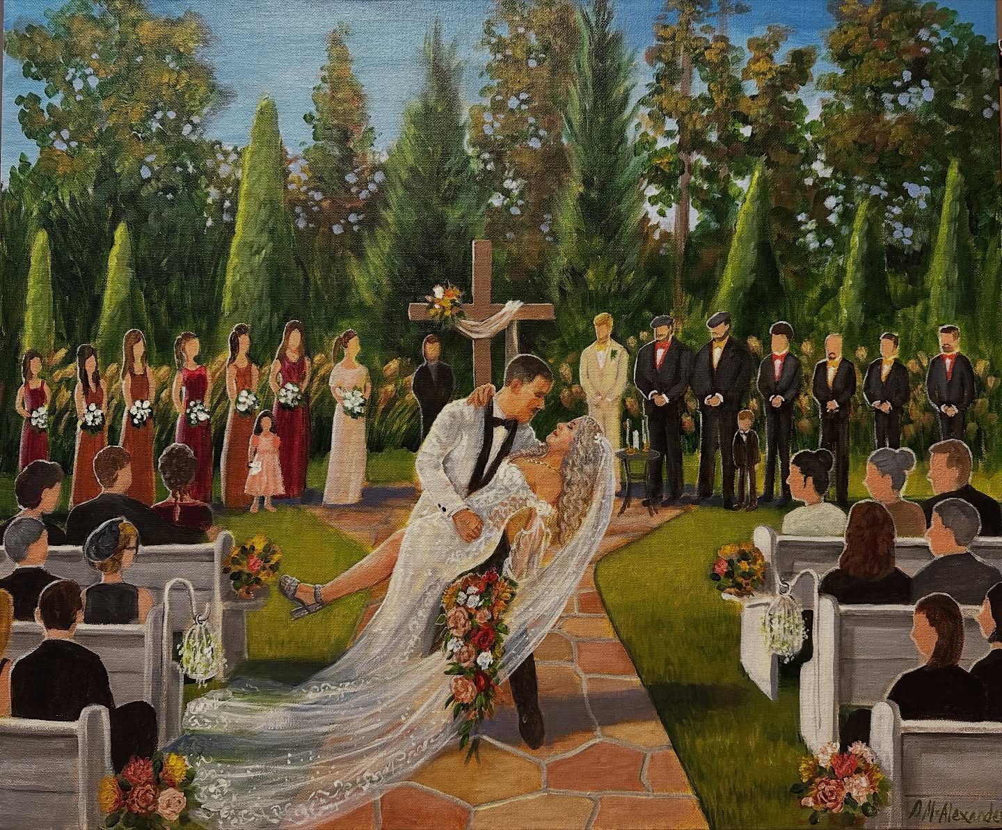 Kyle and Savannah are now Mr & Mrs. Delighted to finish this 20”x24 keepsake painting for the most wonderful day!