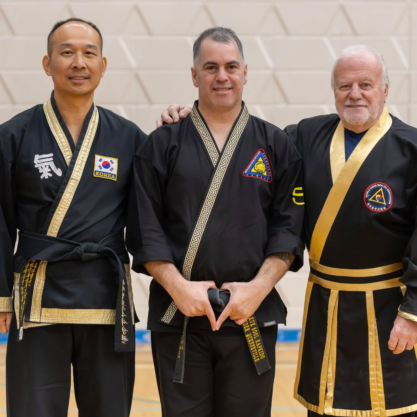 A rare and meaningful photo with two of the masters who shaped my Hapkido journey in ways I’ll carry for a lifetime.
Grandmaster Ivan Bergeron is my lifelong instructor. His guidance and discipline have shaped me as a martial artist and have had a lasting impact beyond the dojang.
Grandmaster Steve Seo has helped me expand. He has provided a deeper understanding of training as well as opened the doors for my other skills to reach the broader Hapkido community.
Their guidance has shaped not just my martial arts but who I am. I carry their lessons with gratitude and look forward to continuing the legacy through my own path.
#worldkidofederation #원형보존 #한만족합기도
