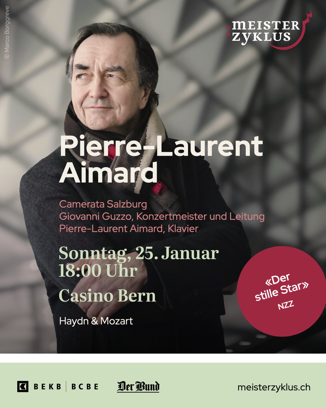 Es gibt nur wenige Pianisten die Maria João Pires das Wasser reichen können. @pierrelaurentaimard gehört definitiv dazu. Mit grossem Bedauern haben wir von Maria João Pires’ Karriereende vernommen. Pierre-Laurent Aimard wird sie allerdings ganz in ihrem Sinn ersetzen können. Er geniesst insbesondere als Mozart-Interpret einen exzellenten Ruf, den er sich u.a. durch die Zusammenarbeit mit Legenden wie Nikolaus Harnoncourt oder dem Chamber Orchestra of Europe erworben hat.
«Lichtgestalt und internationale Schlüsselfigur im Musikleben unserer Zeit», Der Bund
«A brilliant musician and an extraordinary visionary», Wall Street Journal
«Der Stille Star. Einer der gefragtesten Pianisten seiner Generation», NZZ
Vorverkauf
🎫 meisterzyklus.ch, ticketmaster.ch
📧 billettkasse@meisterzyklus.ch
📞+41 31 994 49 22 (Di - Fr 8 -12 Uhr)
📍Buchhandlung zum Zytglogge