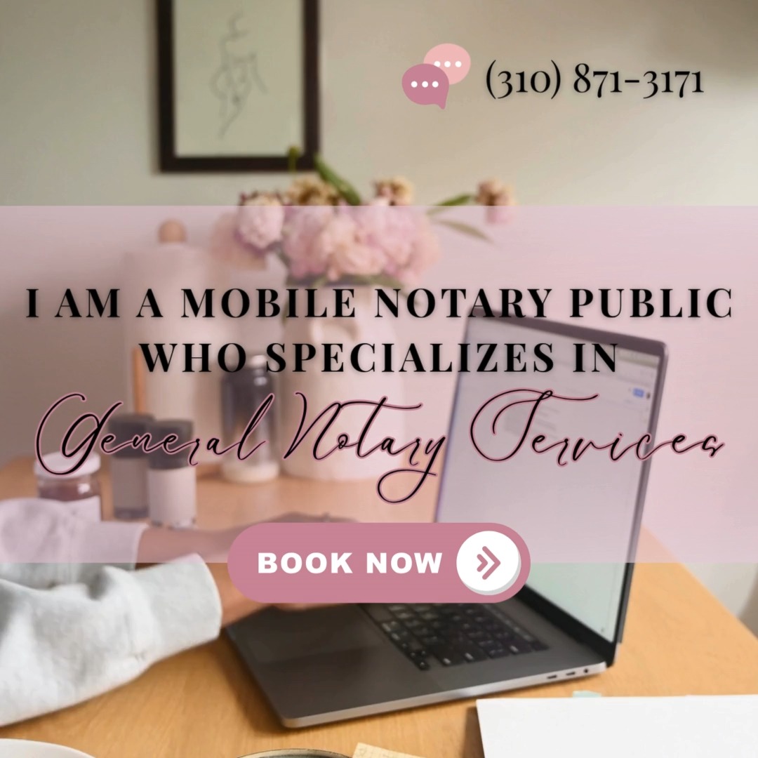 Need something notarized? I got you!
Mobile. Reliable. Professional.
Book now and I'll come to you. Simple as that ✍🏻✨