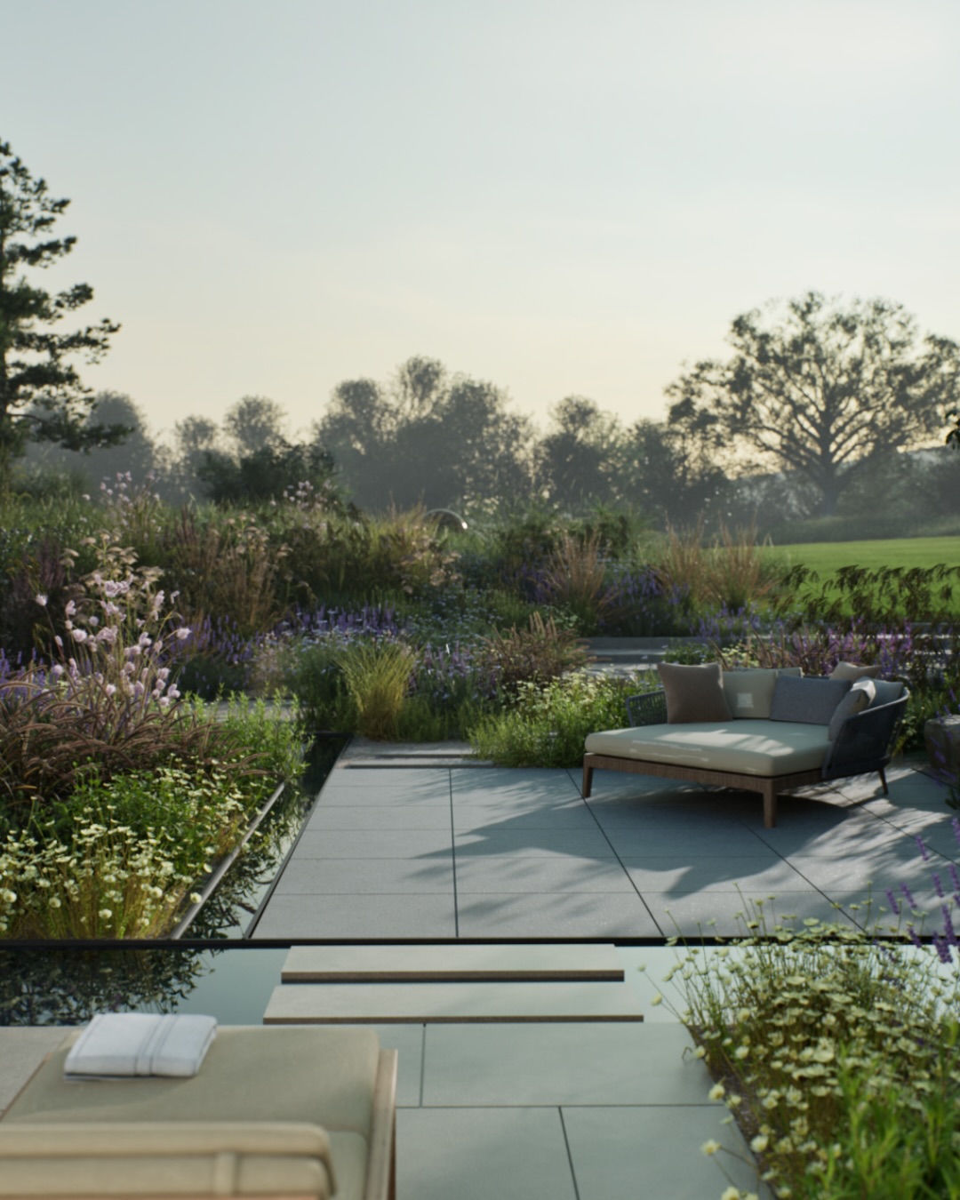 We’re super excited to be working with Architects @gould_baxter on this stunning contemporary Sussex property.
Surrounding the new home, the landscape has been designed to sit lightly within its setting while creating a strong visual and spatial connection between house and garden.
Formal reflection pools frame the main entertaining spaces, providing calm surfaces that mirror the architecture and sky. A contemporary gravel garden captures both sunrise and sunset, blending seamlessly into the surrounding meadow and woodland.
Planting has been developed to create softness and texture close to the building, while reinforcing the wider landscape character — balancing structure, biodiversity, and a sense of place.
We can’t wait to see the design take shape on site!
⸻
ABOUT: Joe Perkins Design is a multi-award-winning landscape design consultancy, creating innovative outdoor spaces that celebrate the environment, wildlife, and biodiversity. Working across the UK and internationally, we partner with clients who share our passion for sustainable and visionary design. Discover more about our work at: www.joeperkinsdesign.com