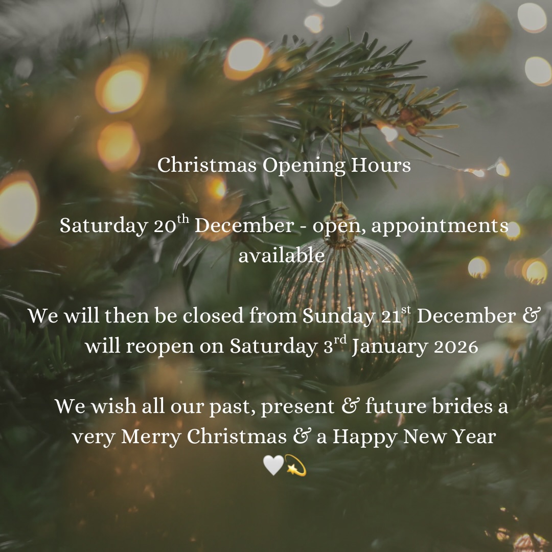 Just a note of our Christmas opening hours brides. We would love to welcome you before Christmas or in the new year - whenever you feel ready to find the dress of your dreams 🤍xx